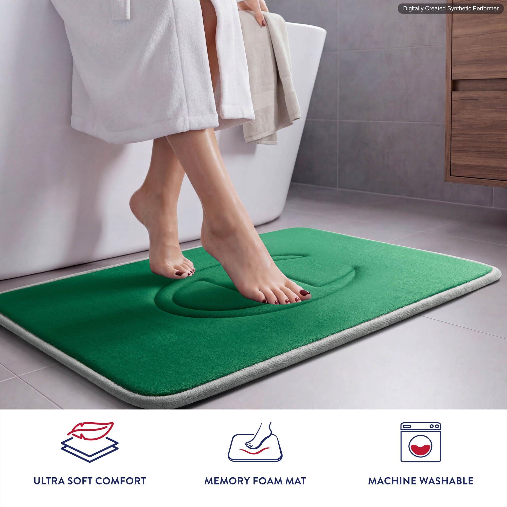 Champion Room Quilted Logo tapis bain vert 17x24