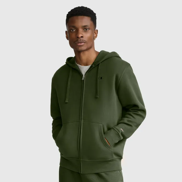 Champion Powerblend Full-Zip Hoodie sweat homme Chive molleton