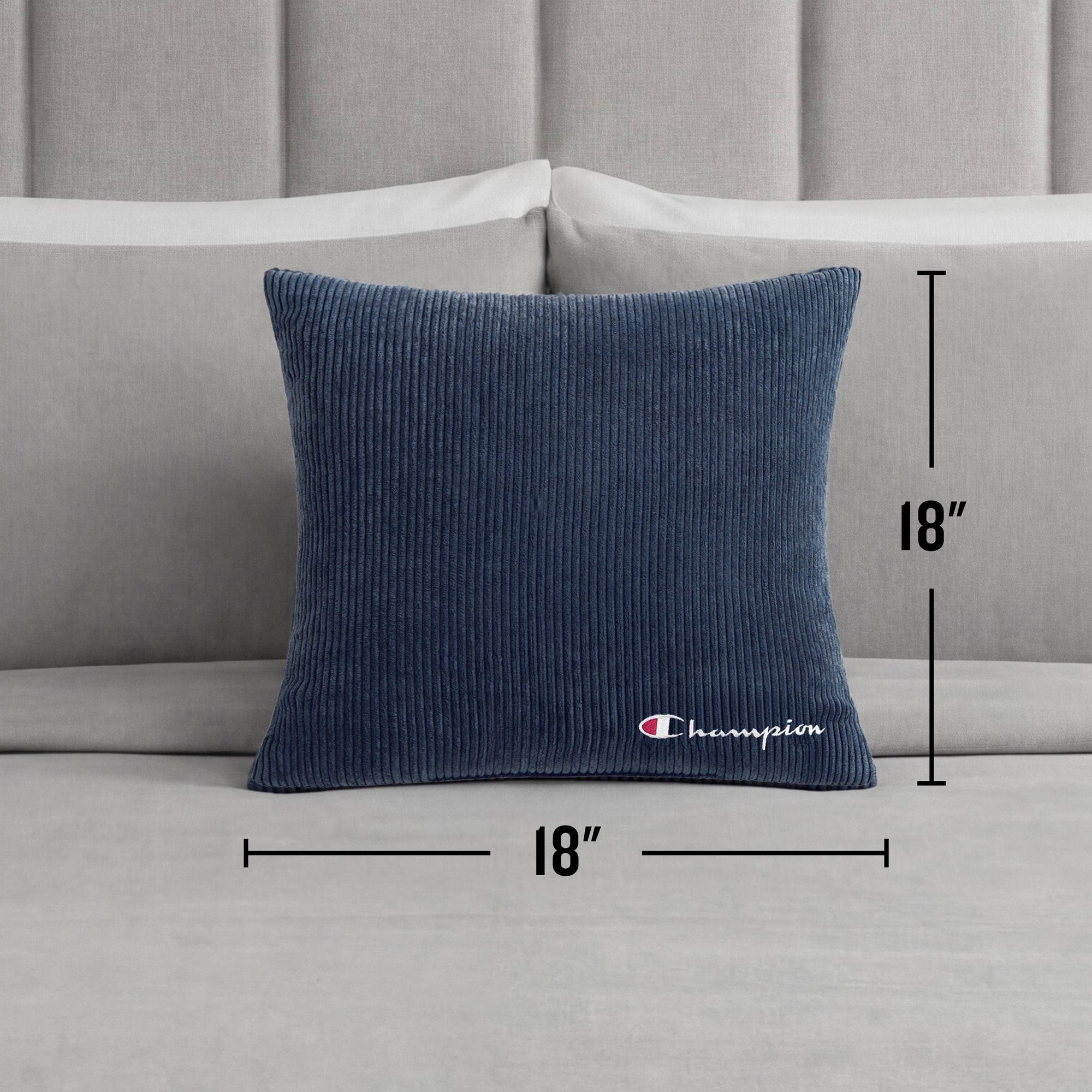 Champion Logo Coussin Carré 45x45 Navy Bleu polyester