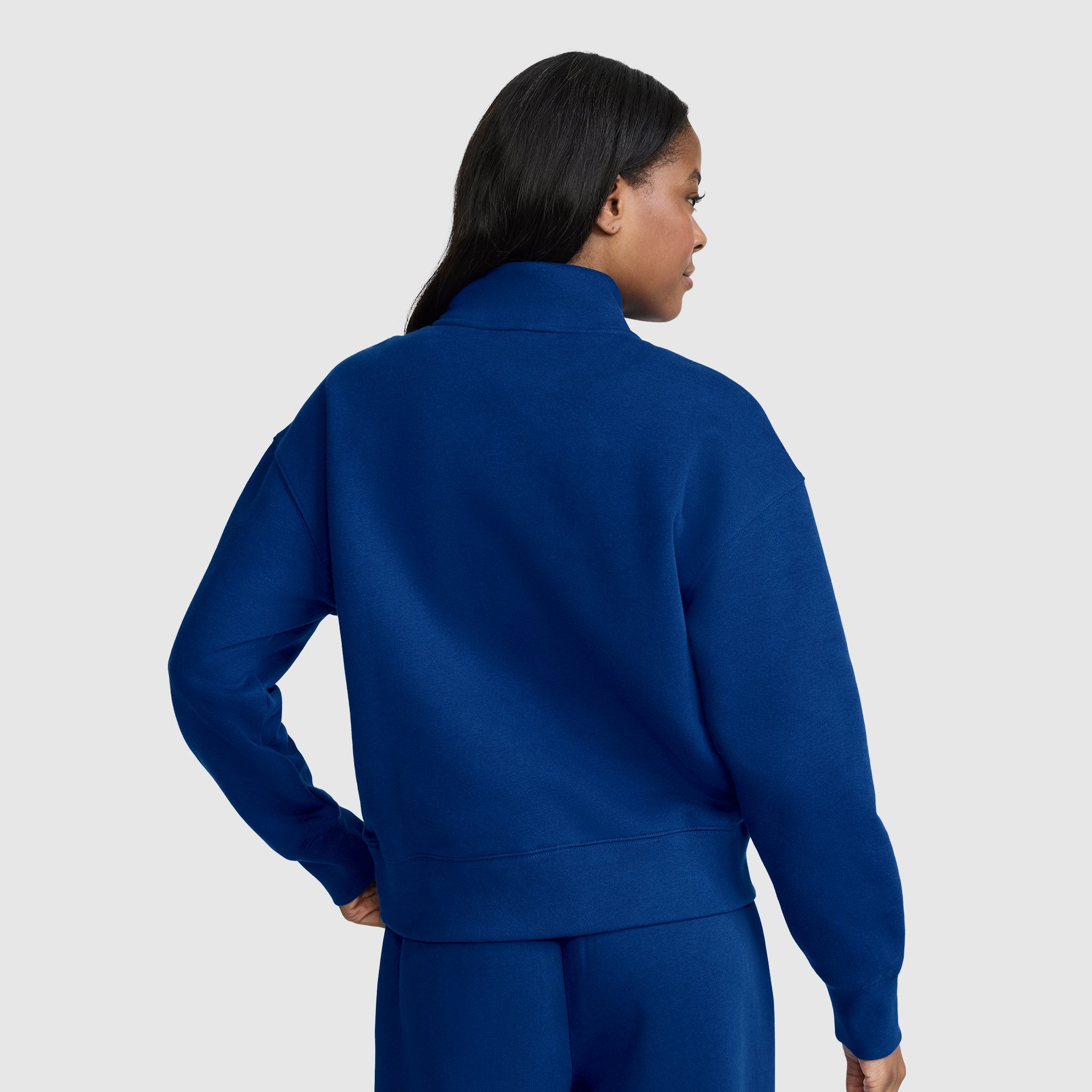 Champion Fleece Mockneck Quarter-Zip sweat Blue Depths