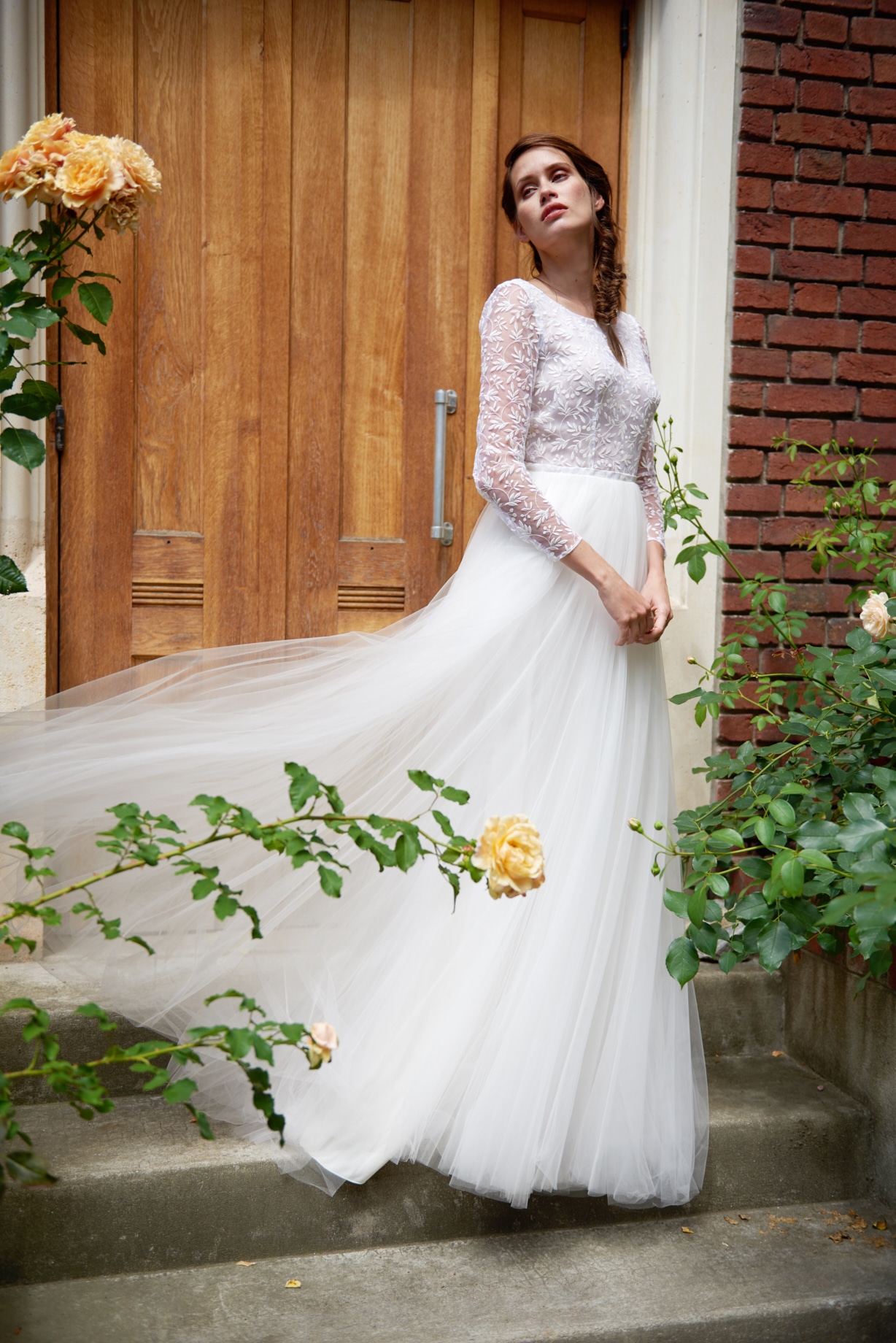 Maison Floret Sur-mesure Ashton robe de mariée tulle rebrodé