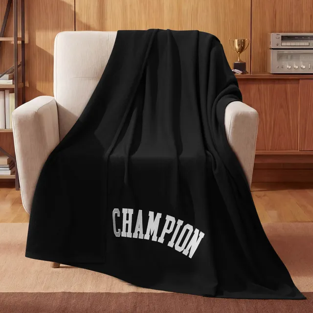 Champion Jersey Plaid noir 127x178 cm réversible