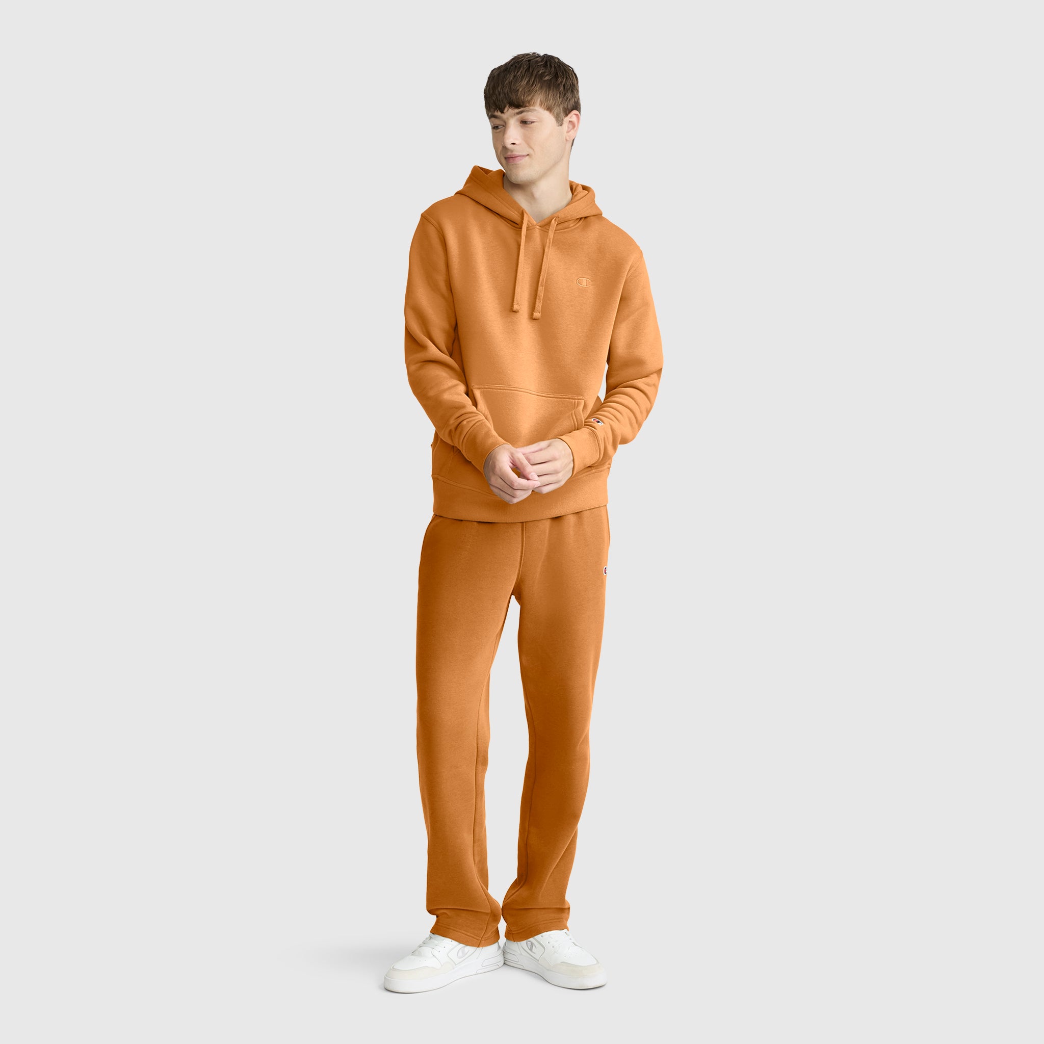 Champion Powerblend C Logo sweat à capuche orange coupe classique