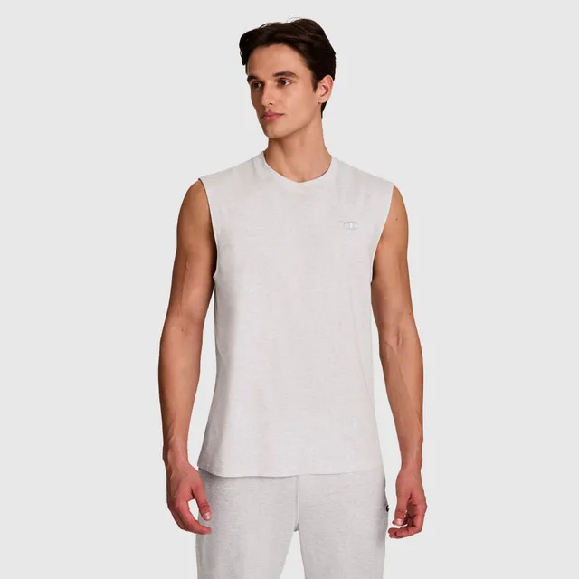 Champion Muscle Tank Débardeur Homme Gris Chiné Coton