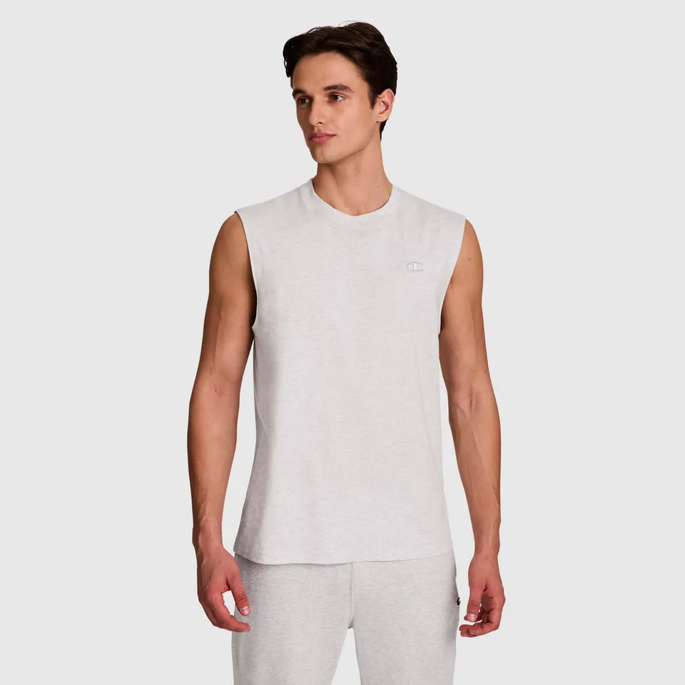 Champion Muscle Tank Débardeur Homme Gris Chiné Coton