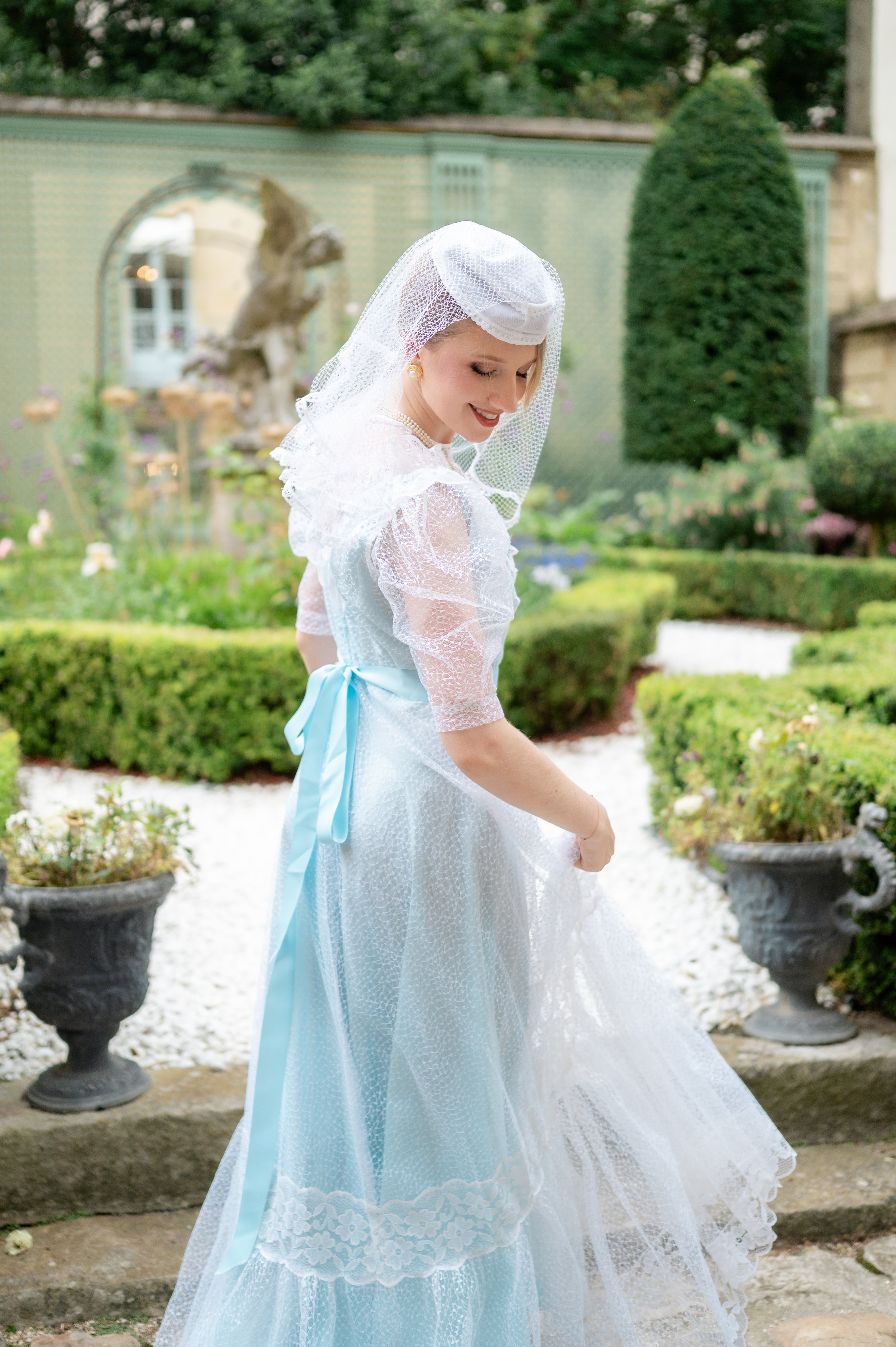 Solène Gisèle Voiles Chapeau Mariée chapeau voilette blanche 70s