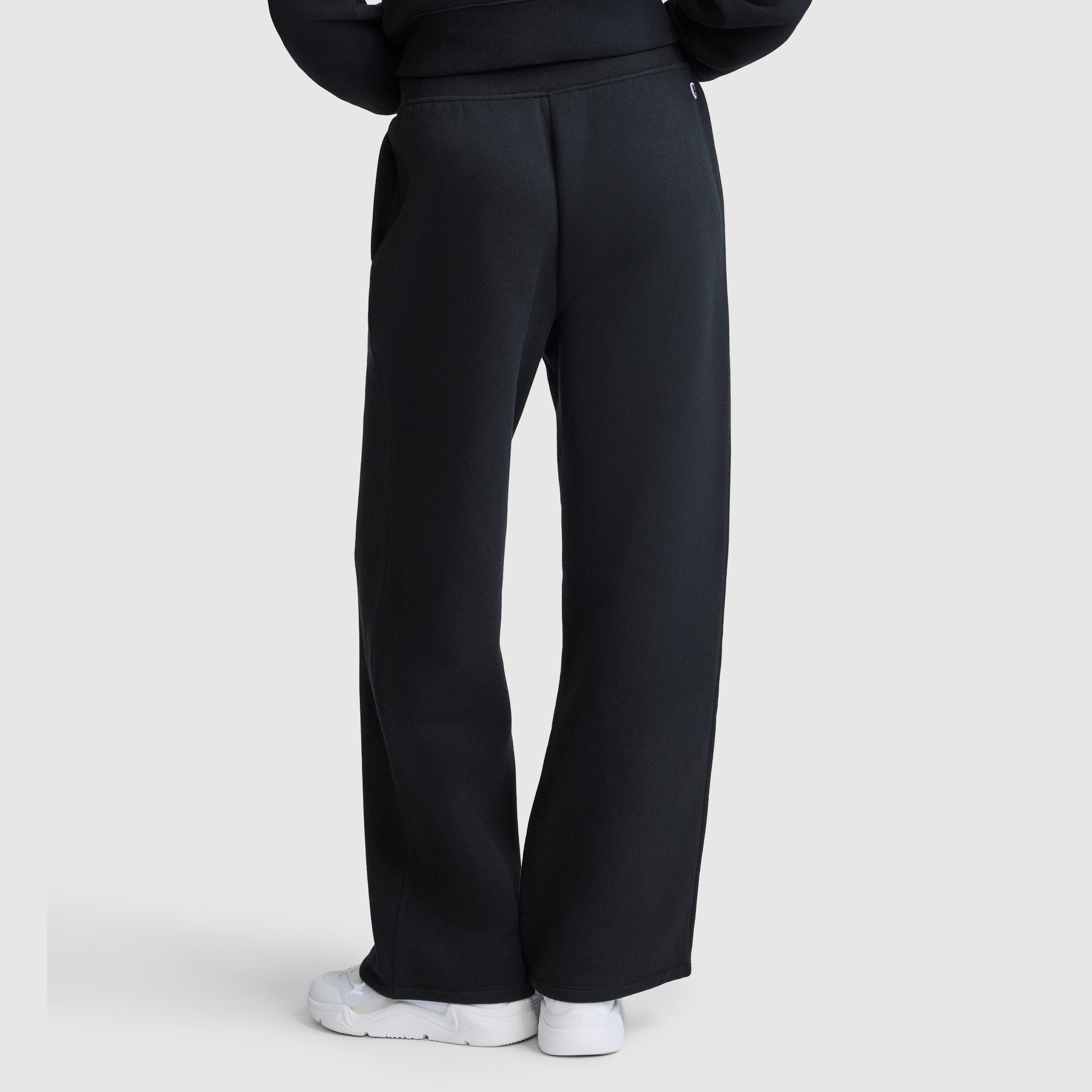 Champion Wide Leg Fleece pantalon jogging noir molleton coton