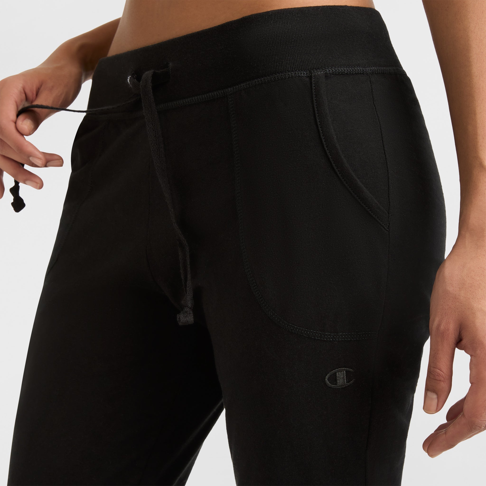 Champion Jersey Jogger Pantalon Jogging Noir Coton Slim
