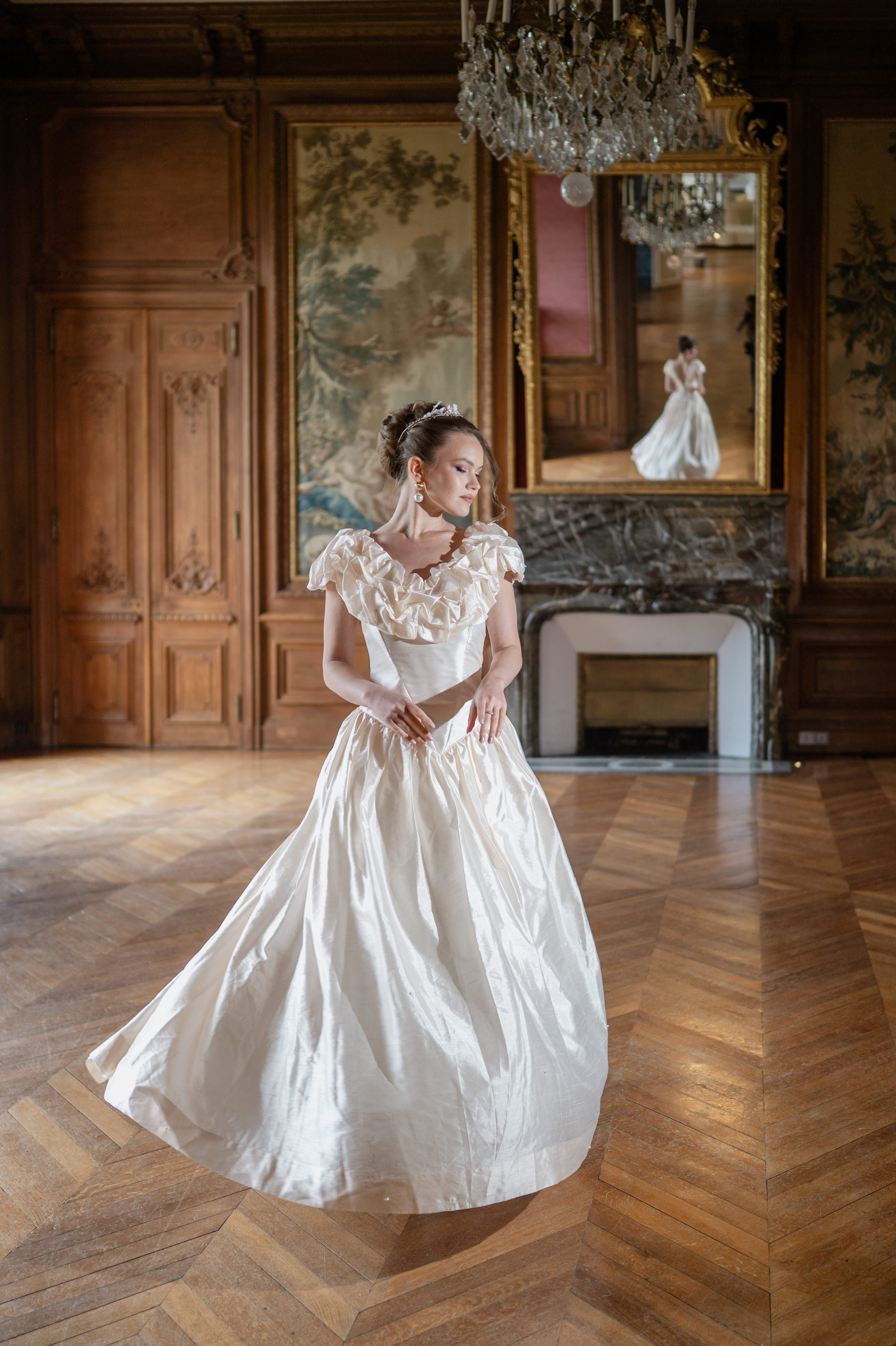 Solène Gisèle La mariée Robe Éléna robe bal rose Pronovias