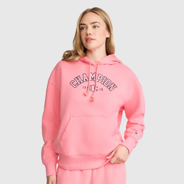 Champion Fleece sweat à capuche rose Strawberry Pink satin