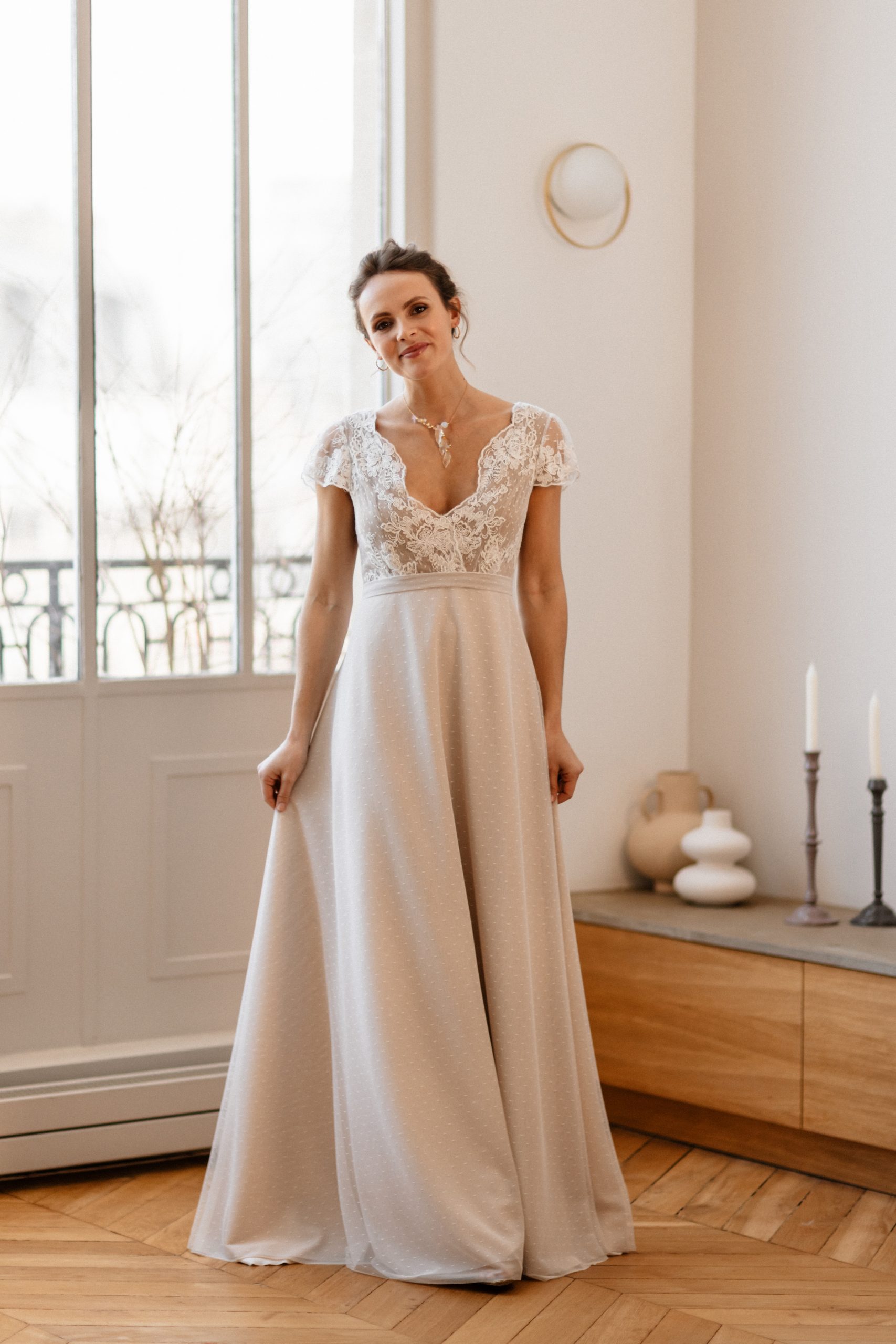 Le Jour de Notre Oui CIEL ROSE robe mariée rose tulle