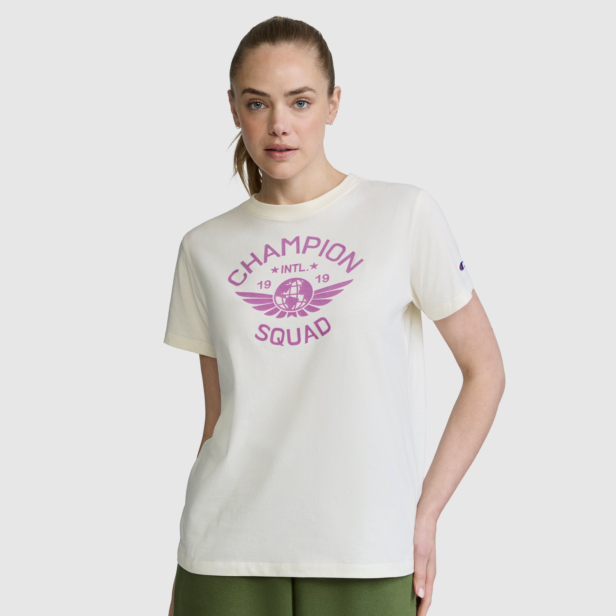 Champion Squad Graphic T-Shirt tee-shirt écru coton