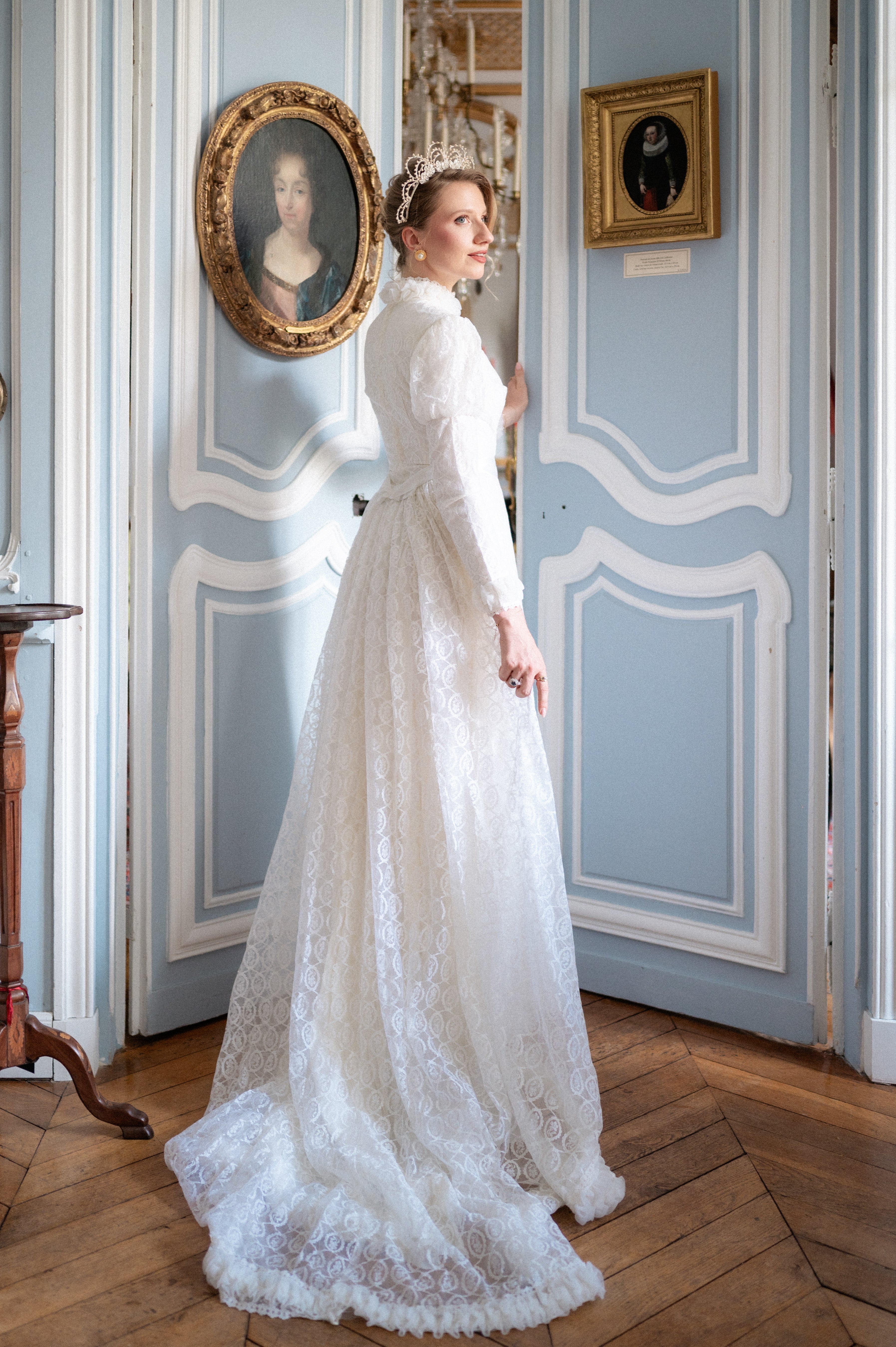 Solène Gisèle La mariée Henriette robe de mariée dentelle 36 traîne