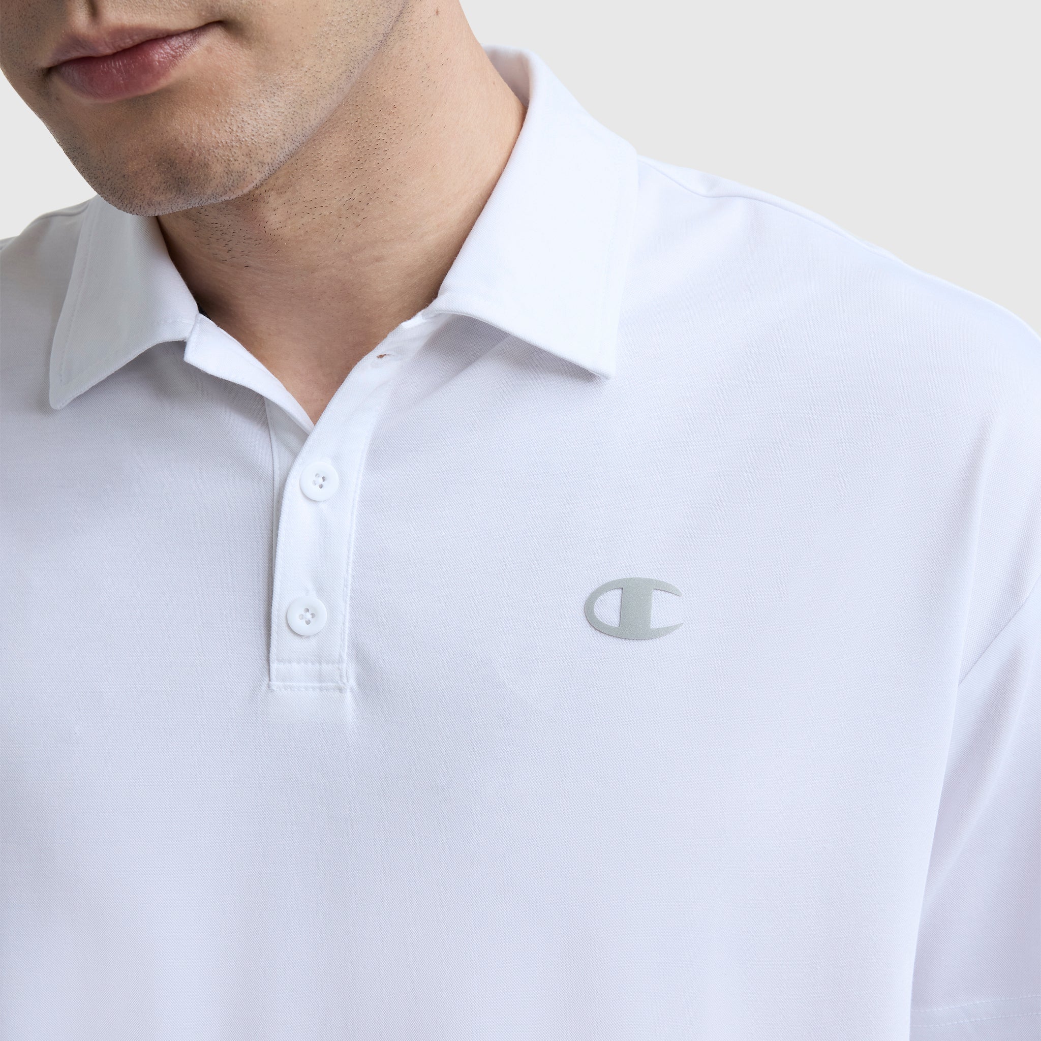 Champion Sport Polo C Logo polo homme Bright White stretch