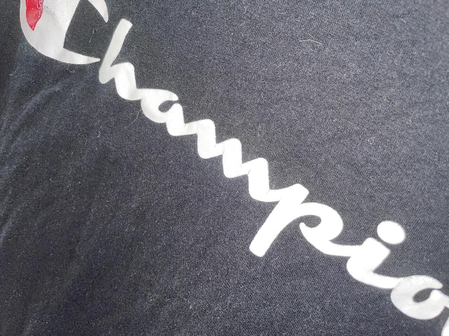 Champion Classic Graphic T-Shirt script logo noir manches longues