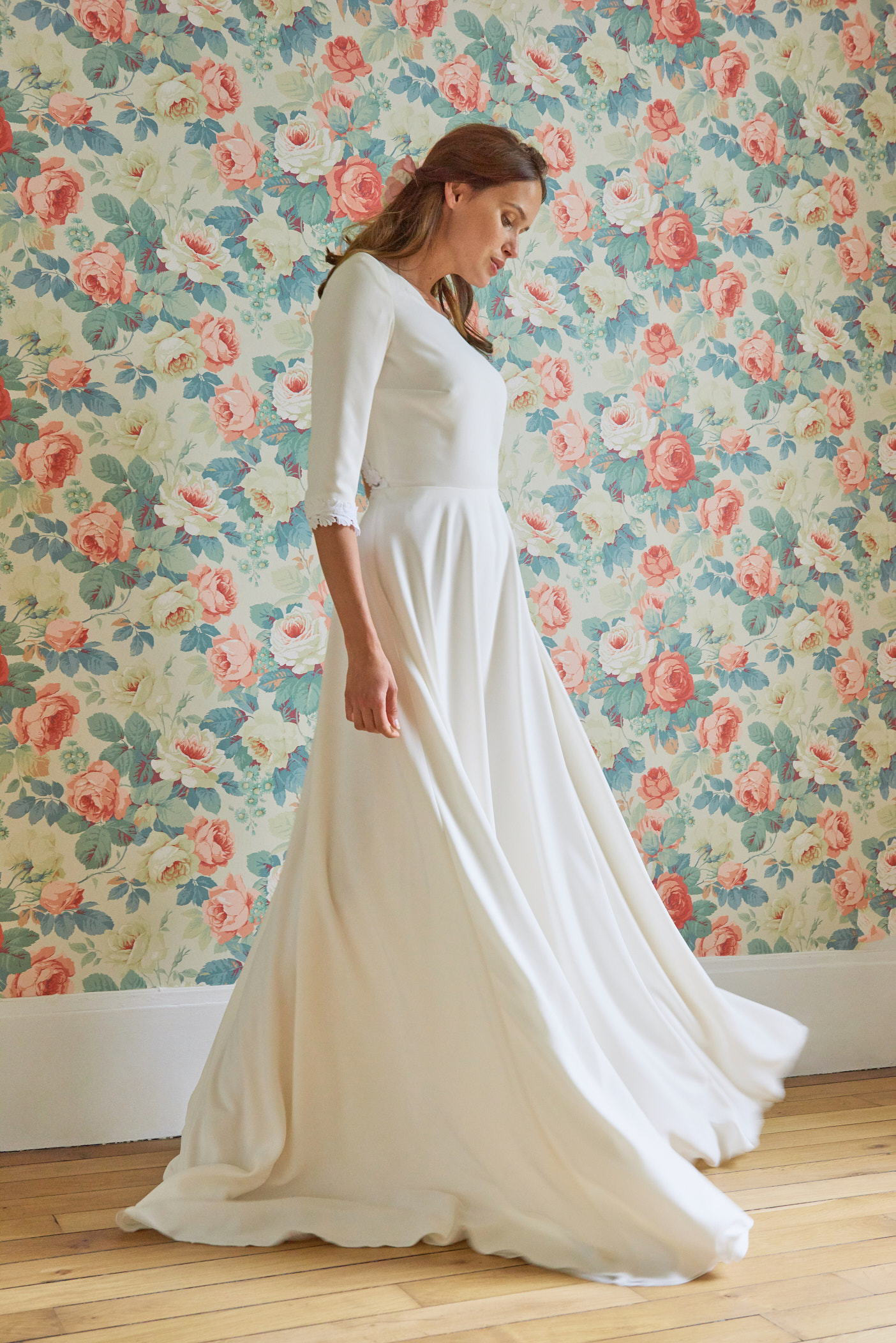 Maison Floret Sur-mesure Howard robe crêpe broderie