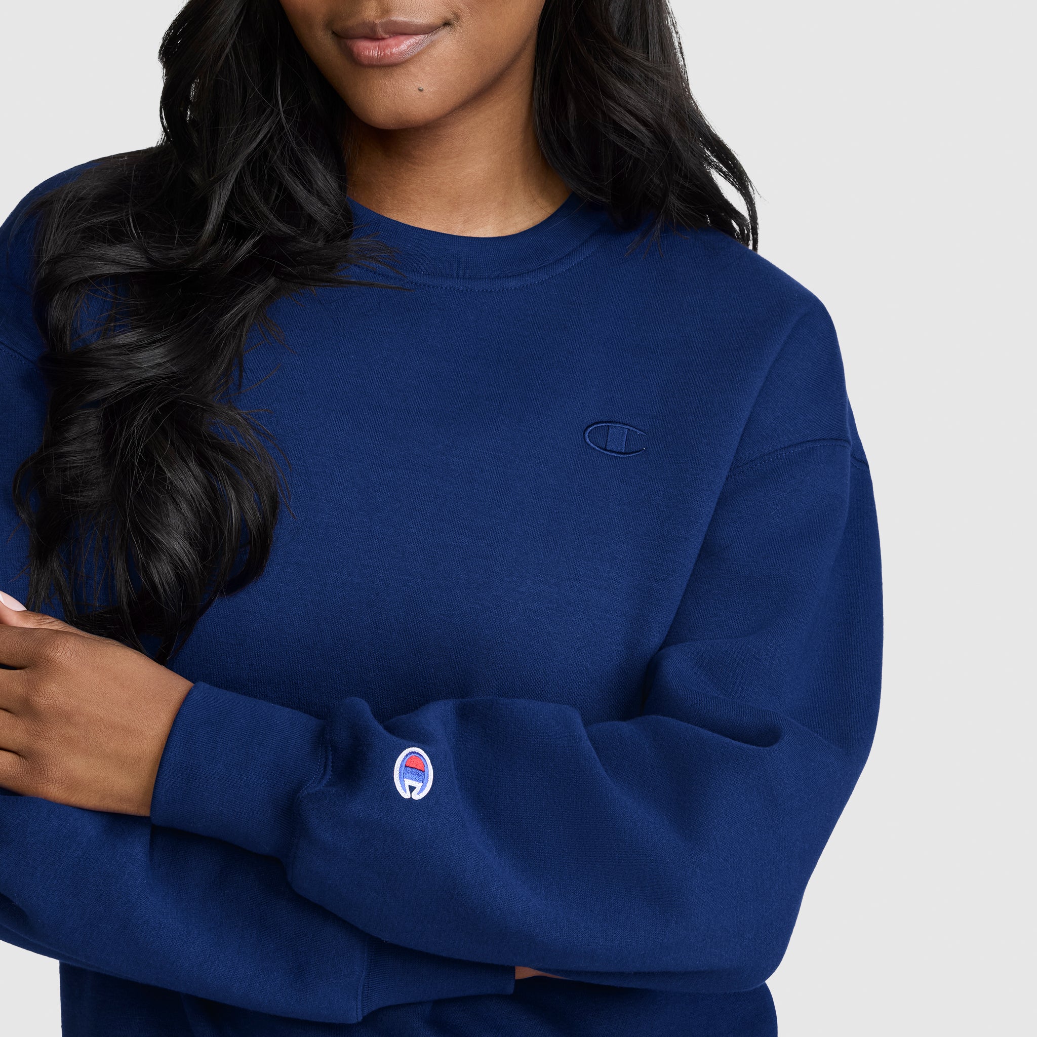 Champion Powerblend Sweat Col Rond Bleu Blue Depths