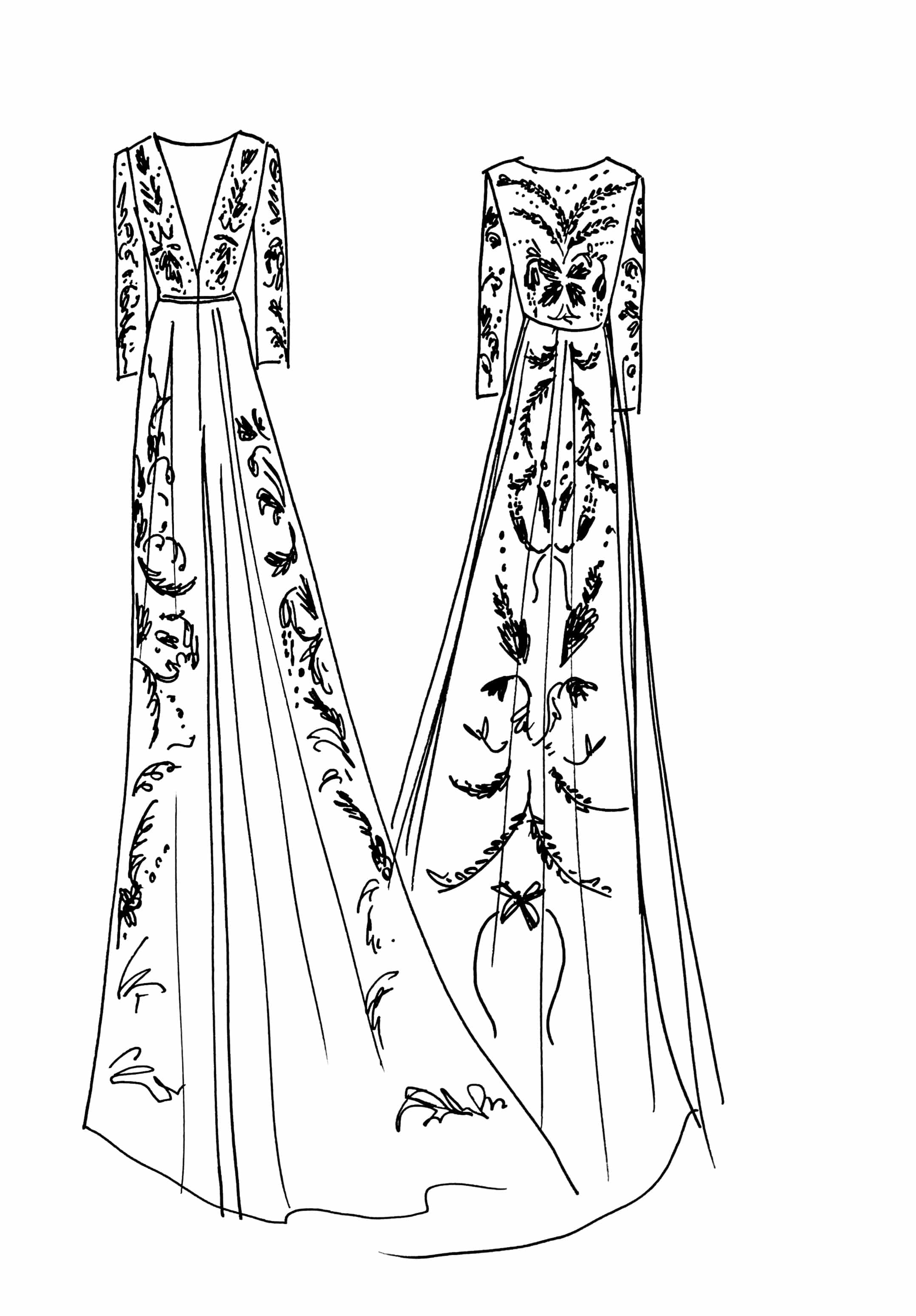 Maison Floret Sur-mesure Martin robe de mariée tulle brodé fendue