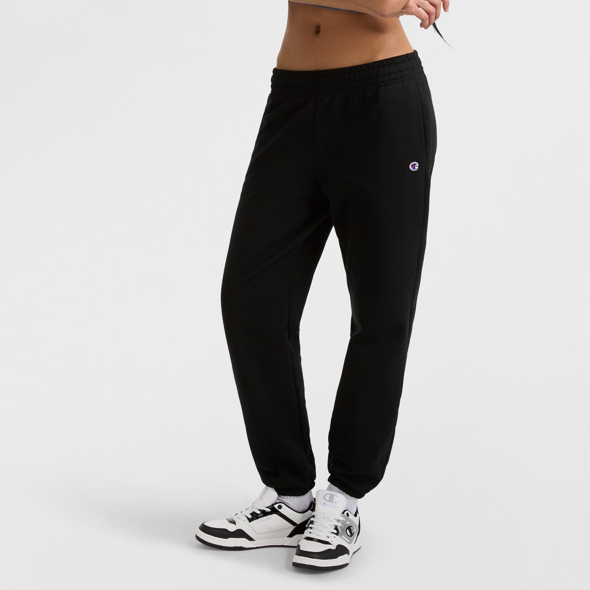 Champion Powerblend Oversized Sweatpants C Logo jogging femme Noir