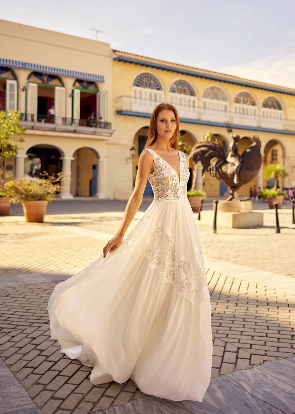 Hervé Paris Libre Langley-Z robe de mariée ivoire fluide