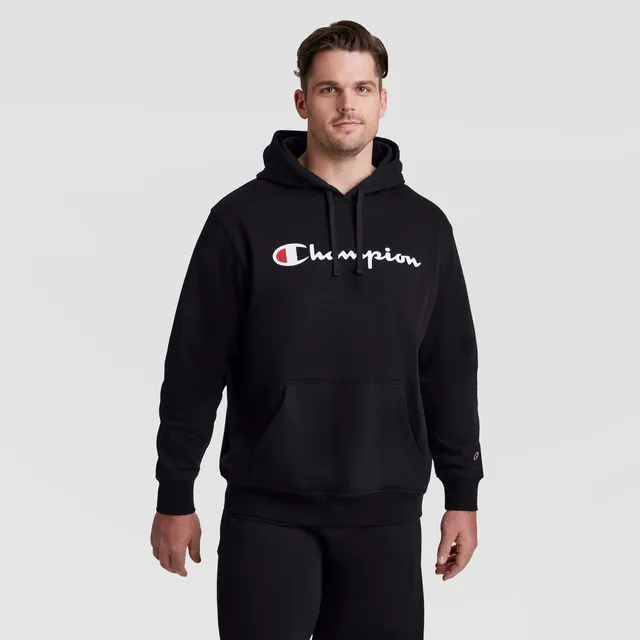 Champion Powerblend hoodie sweat à capuche noir grande taille logo
