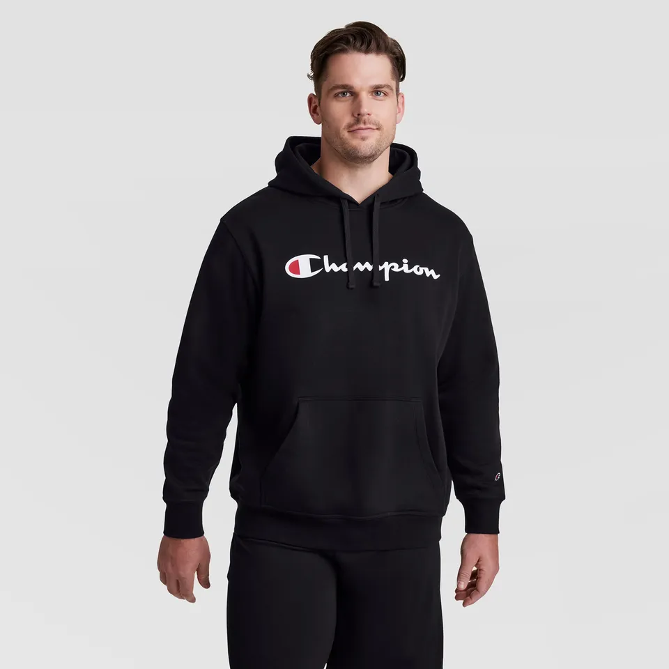 Champion Powerblend hoodie sweat à capuche noir grande taille logo