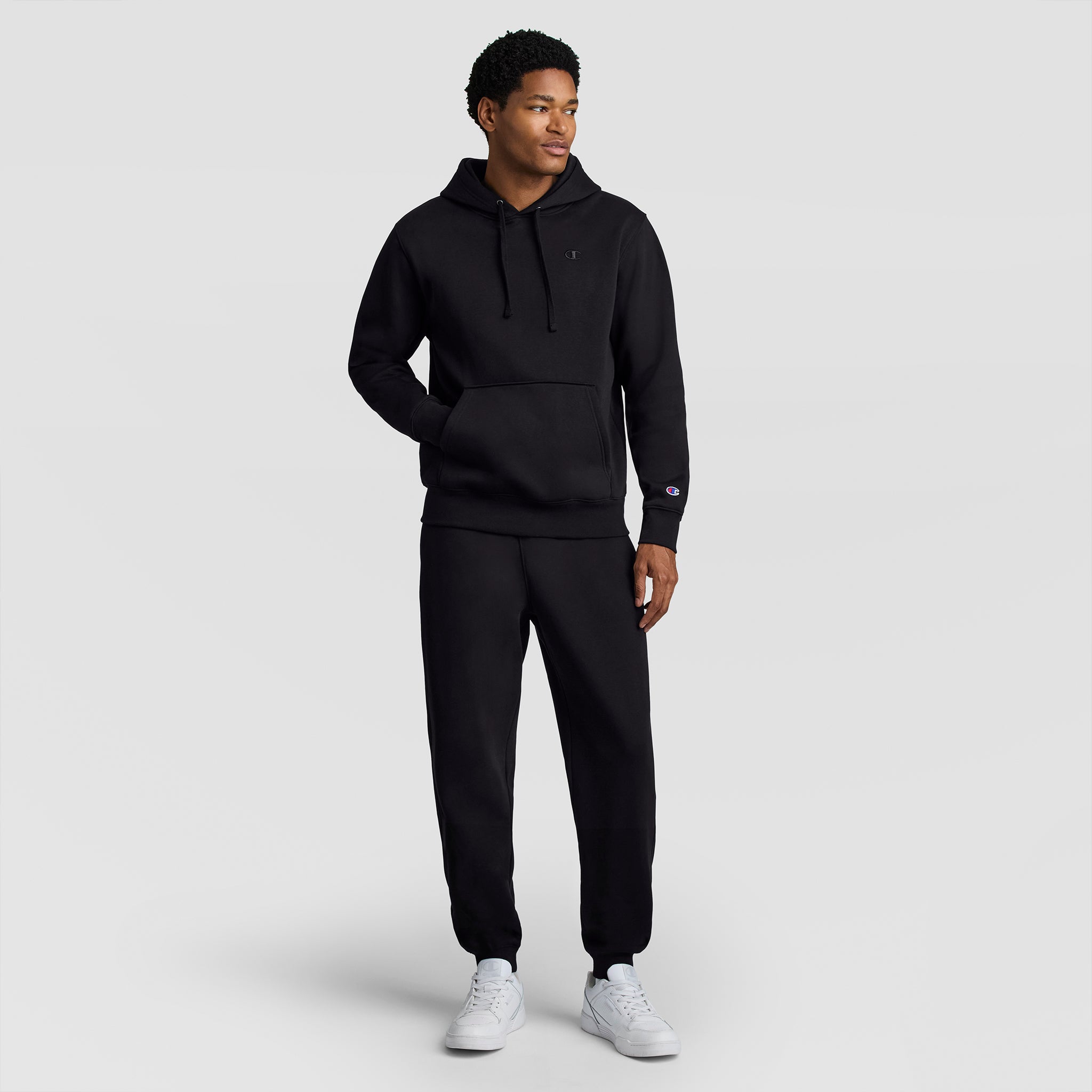 Champion Powerblend C Logo sweat à capuche noir coupe classique