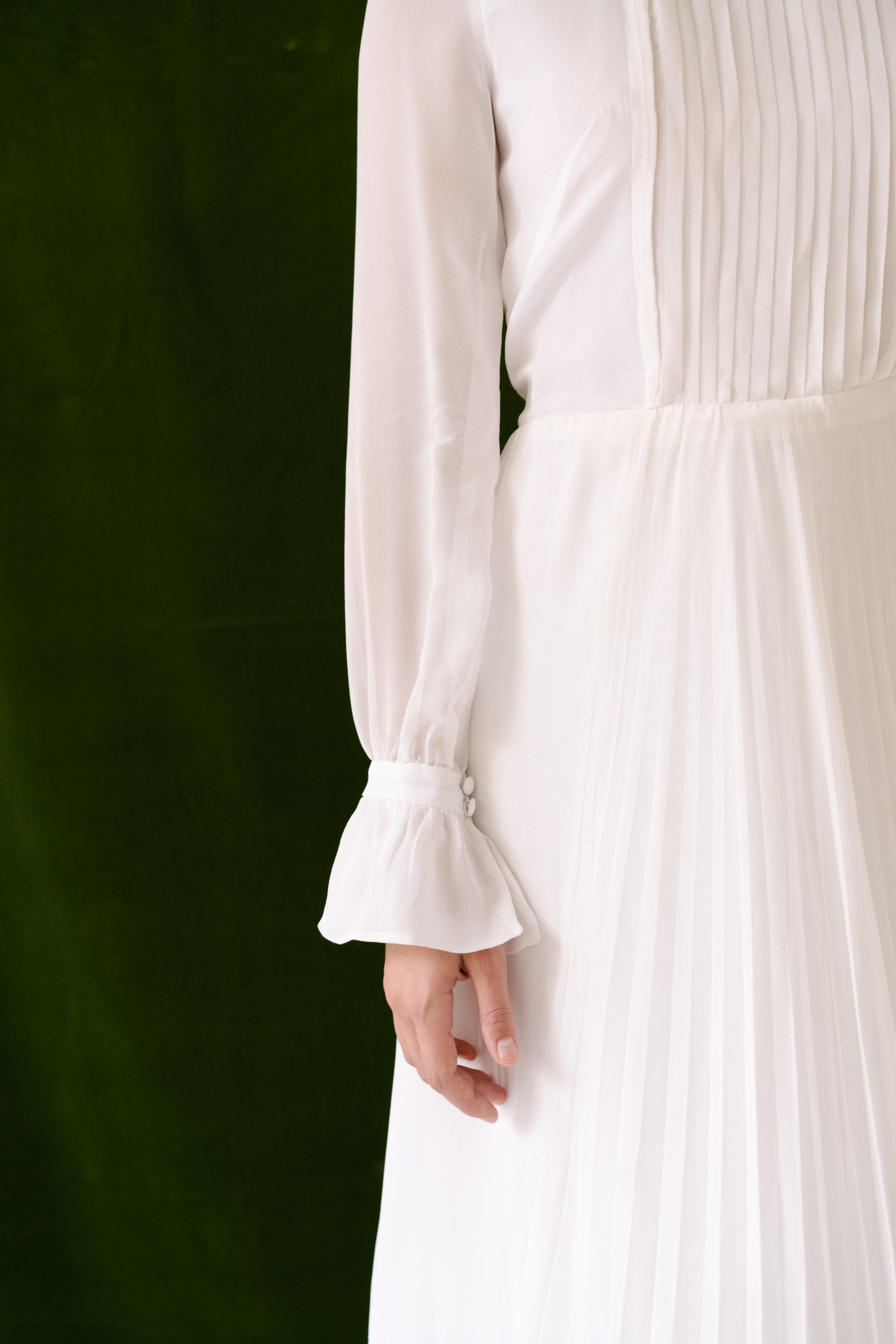 Maison Floret Sur-mesure Elias robe de mariée plissée soie