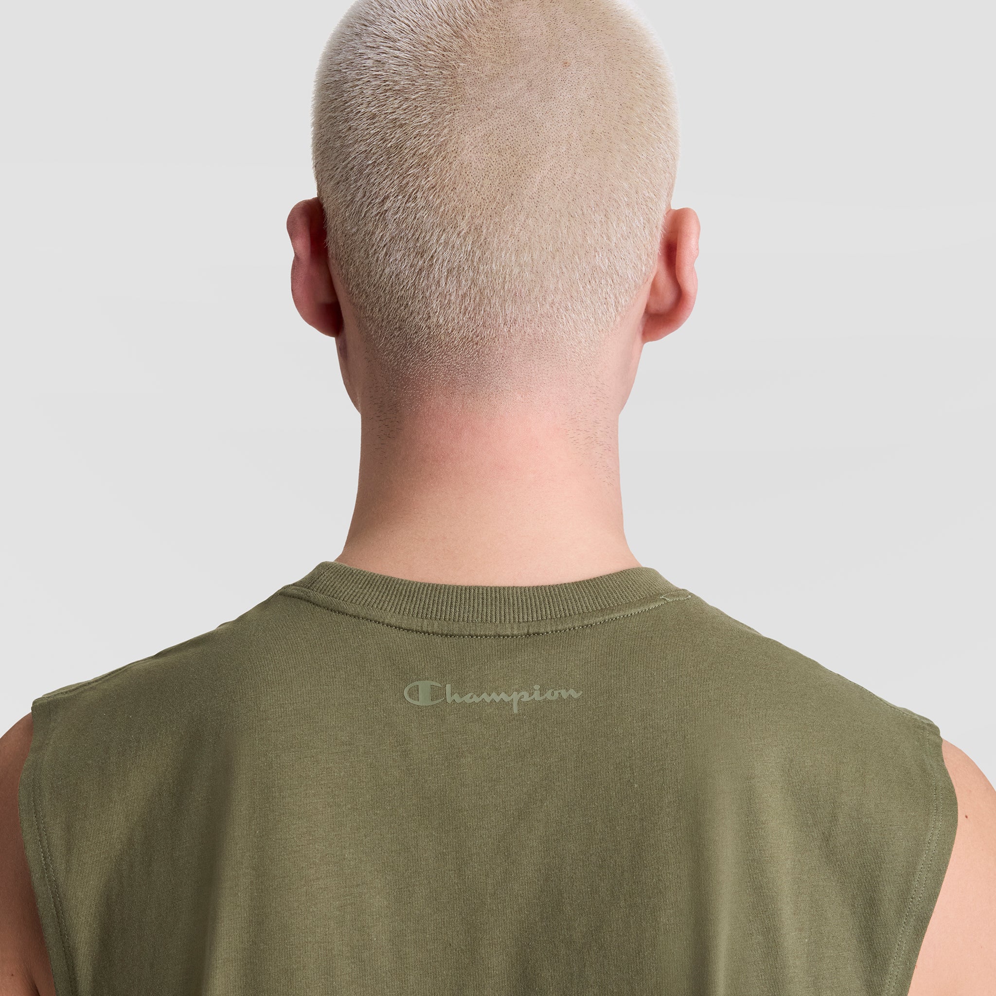 Champion Muscle Tank Débardeur Homme Olive Brûlé Coton
