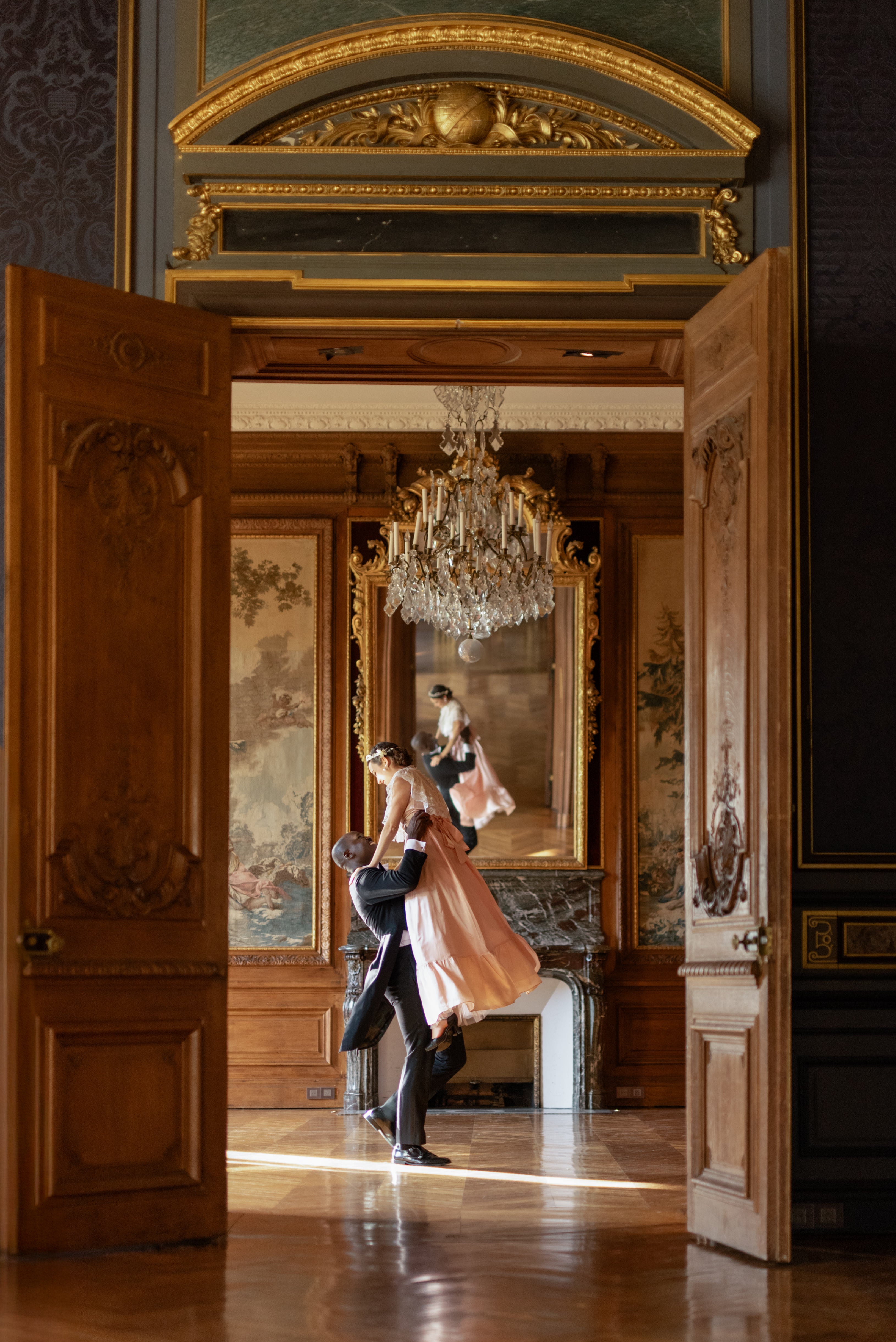 Solène Gisèle La mariée robe Elvira Gunne Sax rose ivoire