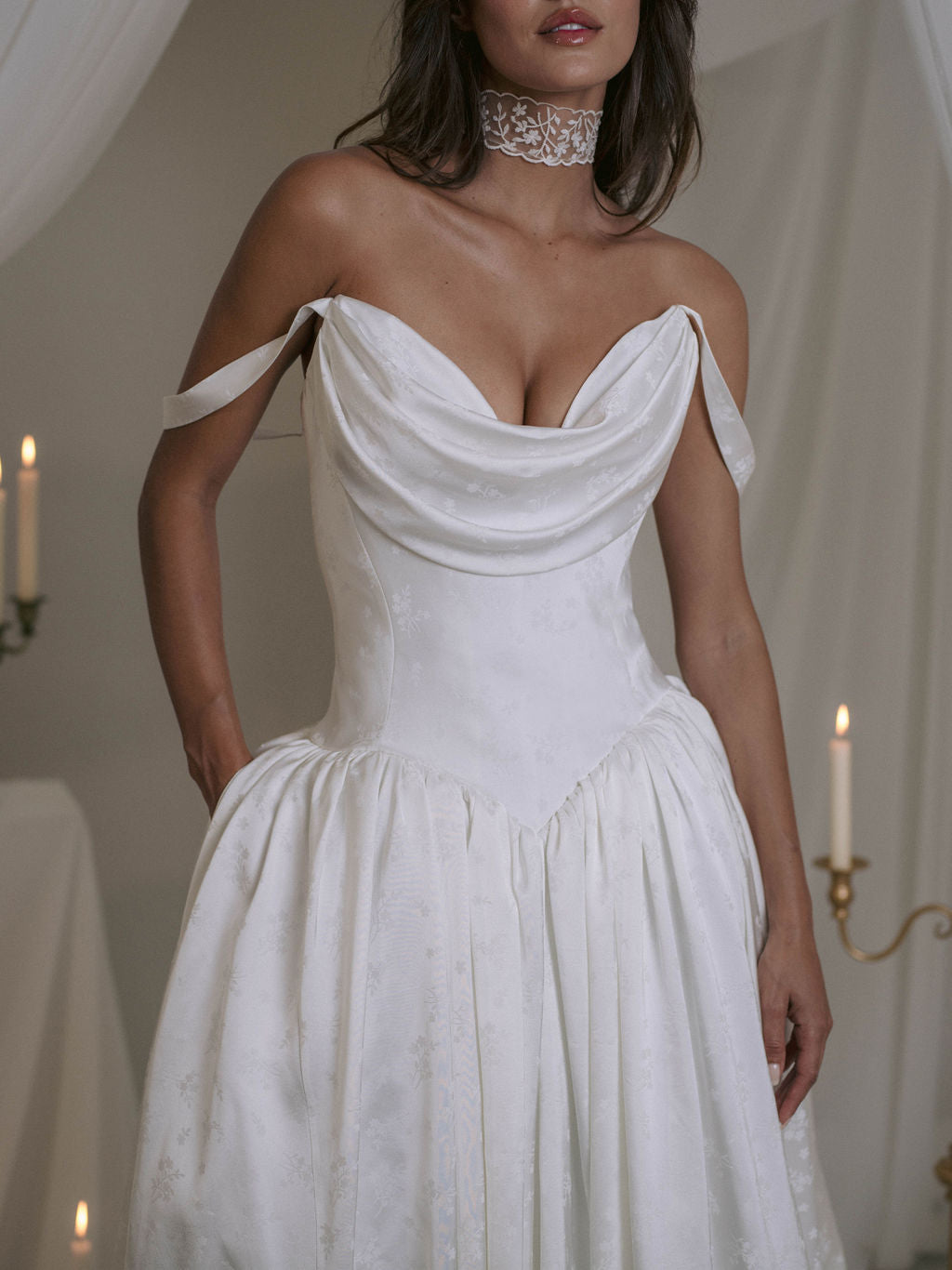 Rime Arodaky Bridal Roslyn Flowers robe de mariée satin