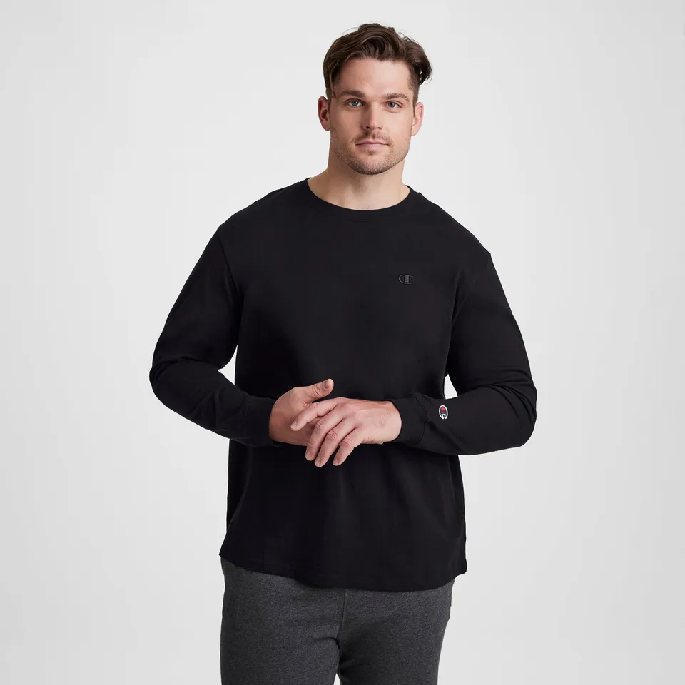Champion Classic T-shirt manches longues noir grande taille homme