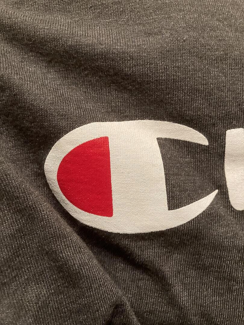 Champion Classic Graphic T-Shirt script logo noir manches longues