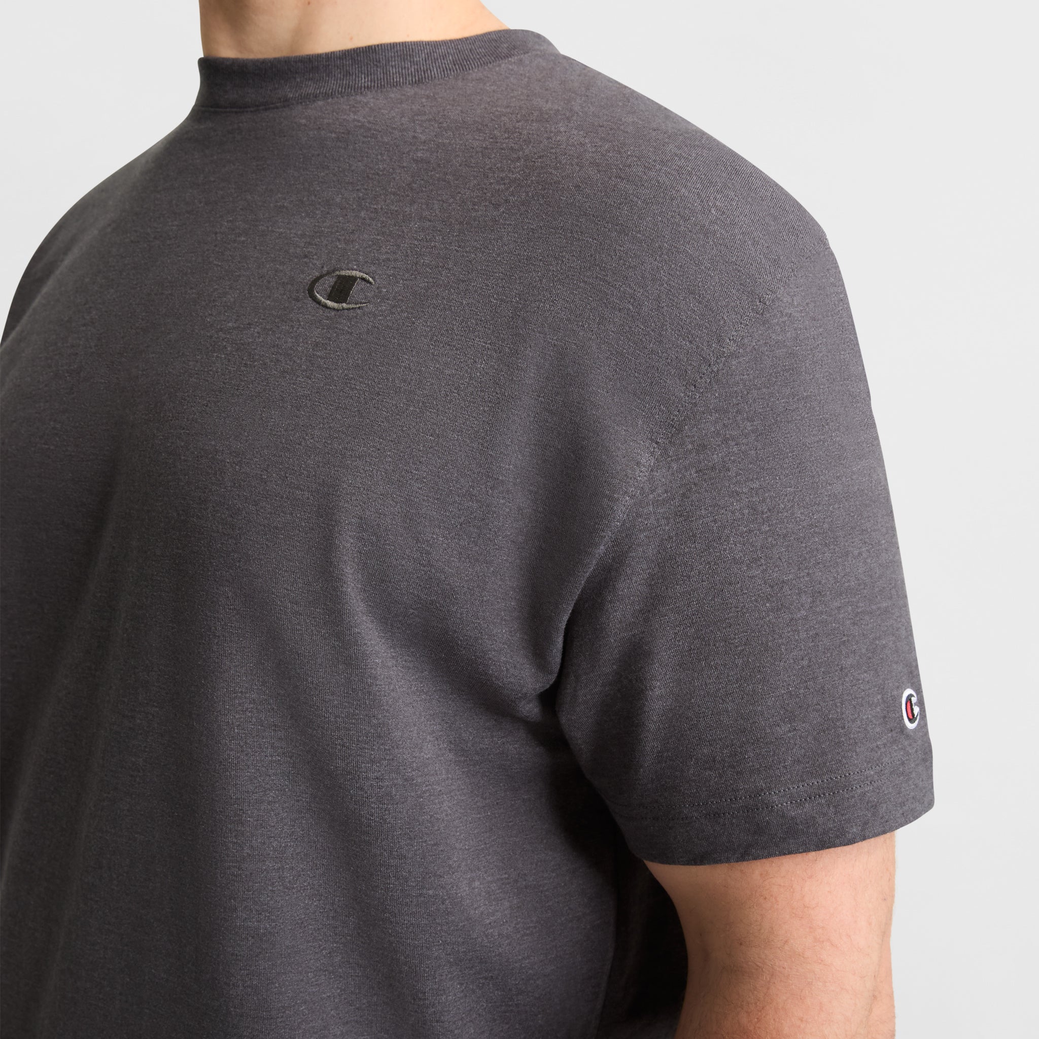 Champion Classic T-Shirt C Logo homme Granite Heather coton