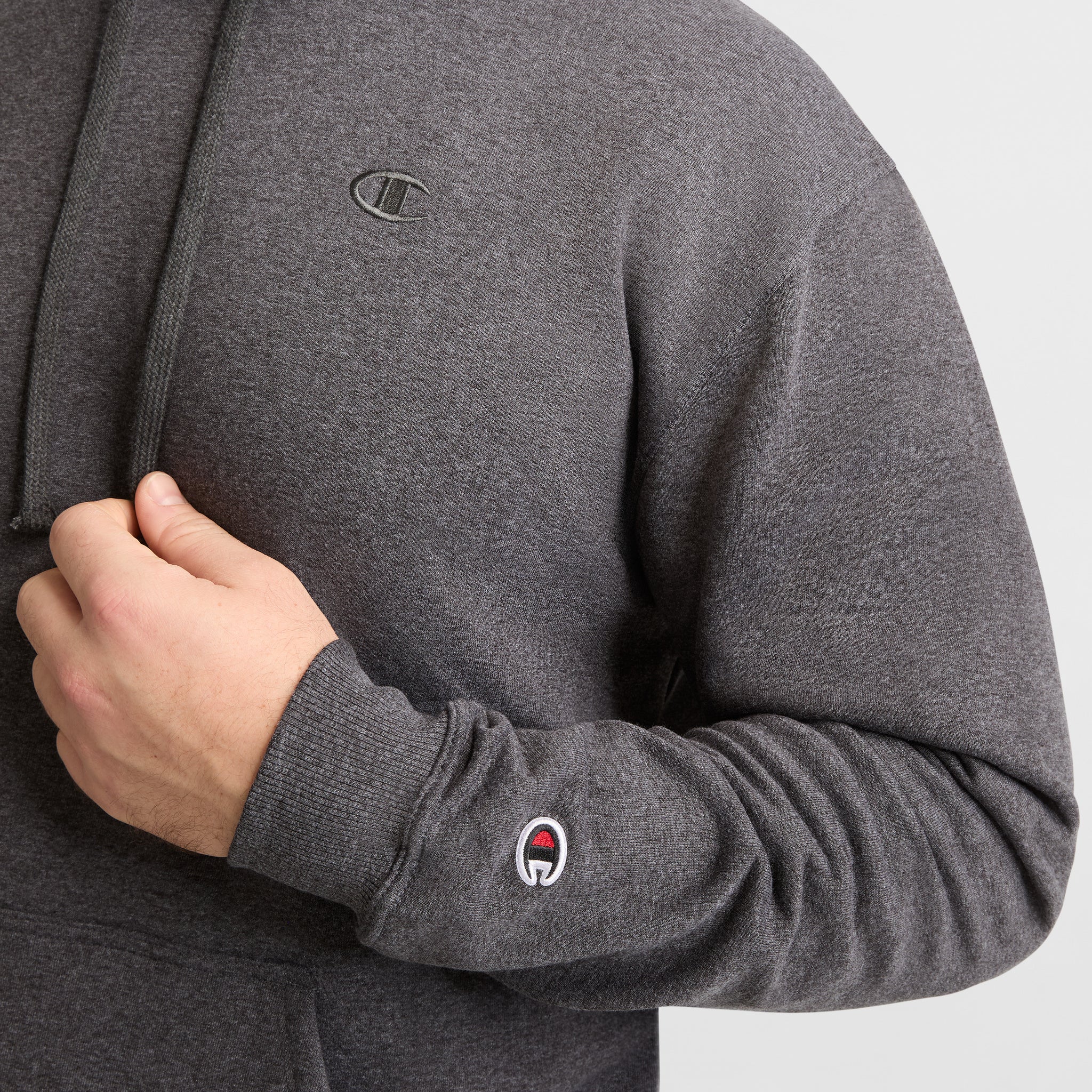 Champion Powerblend Hoodie sweat capuche homme Gris grande taille