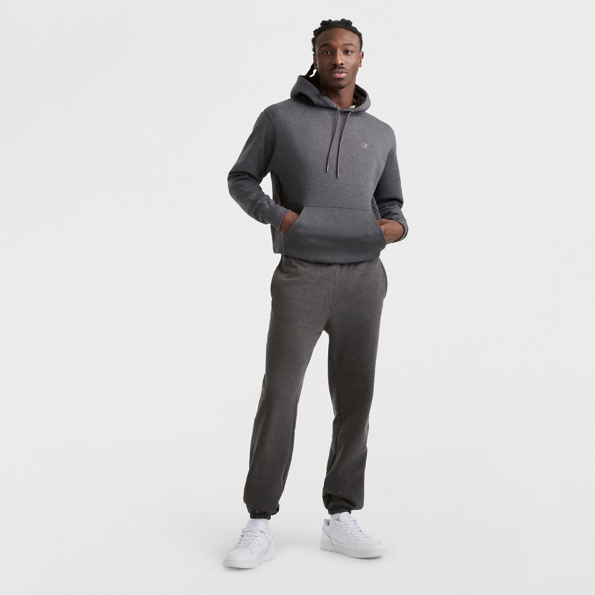 Champion Powerblend Cinched Bottom jogging gris S molleton coton
