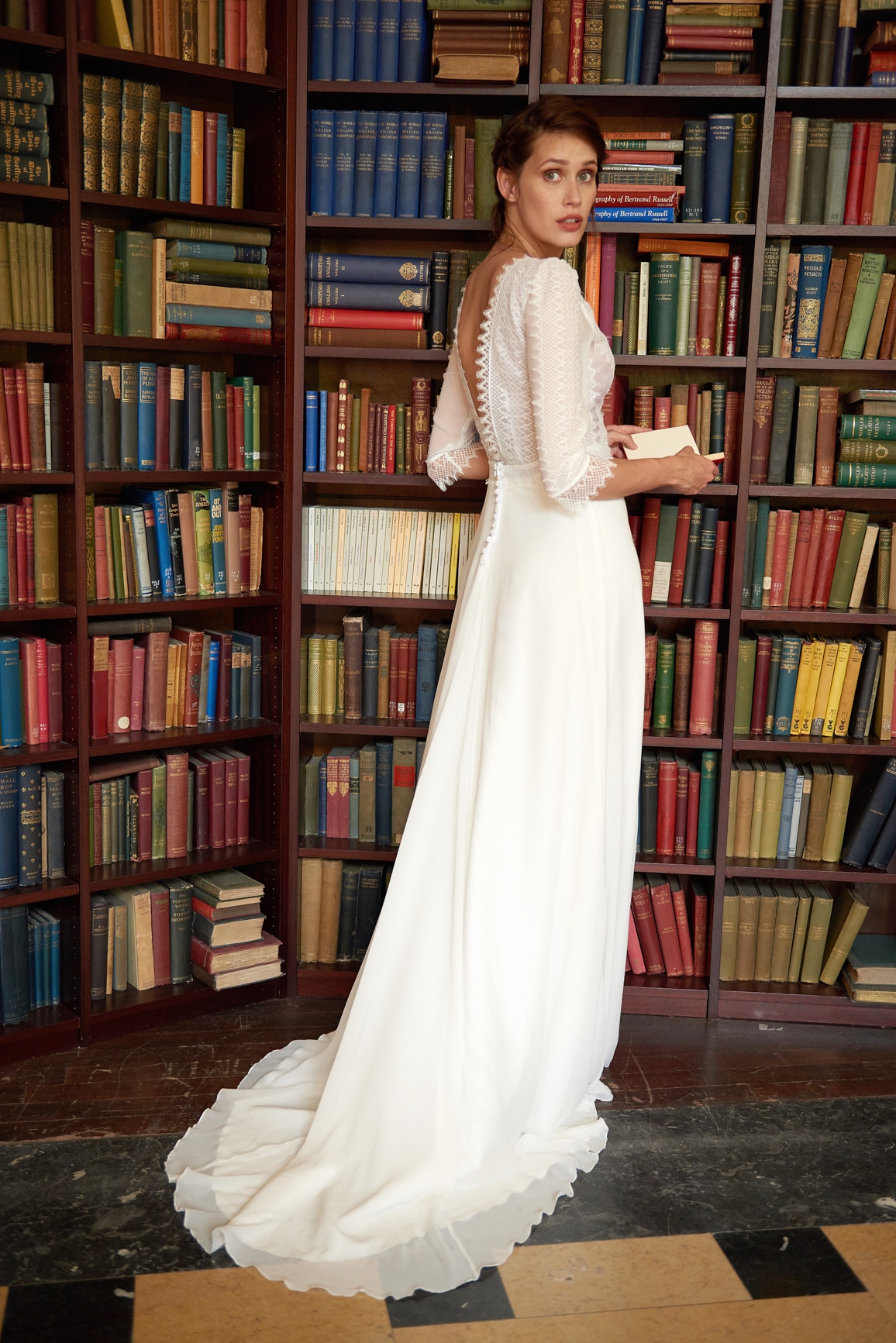 Maison Floret Sur-mesure César robe crêpe soie dentelle