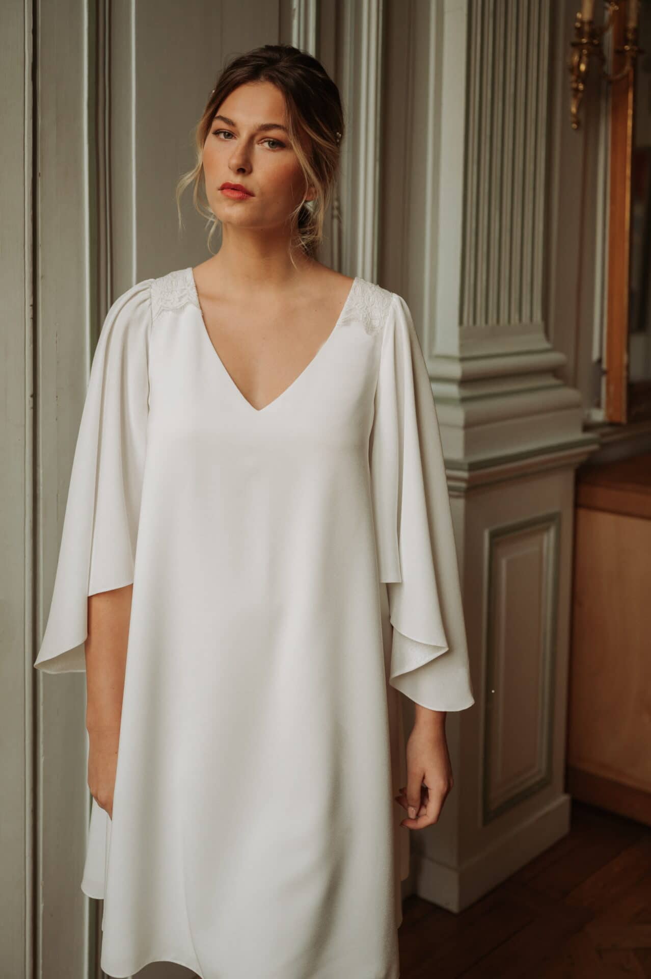 Lambert Création Robe Eva robe courte large dentelle