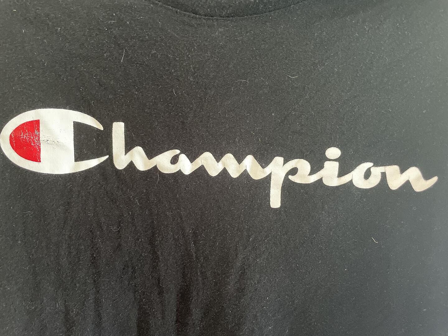 Champion Classic Graphic T-Shirt script logo noir manches longues