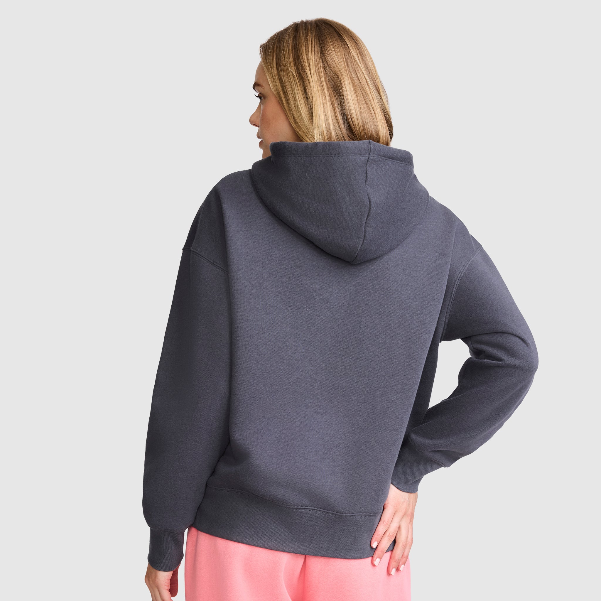 Champion Hoodies Fleece Hoodie Satin Applique sweat gris Forged Steel Grey