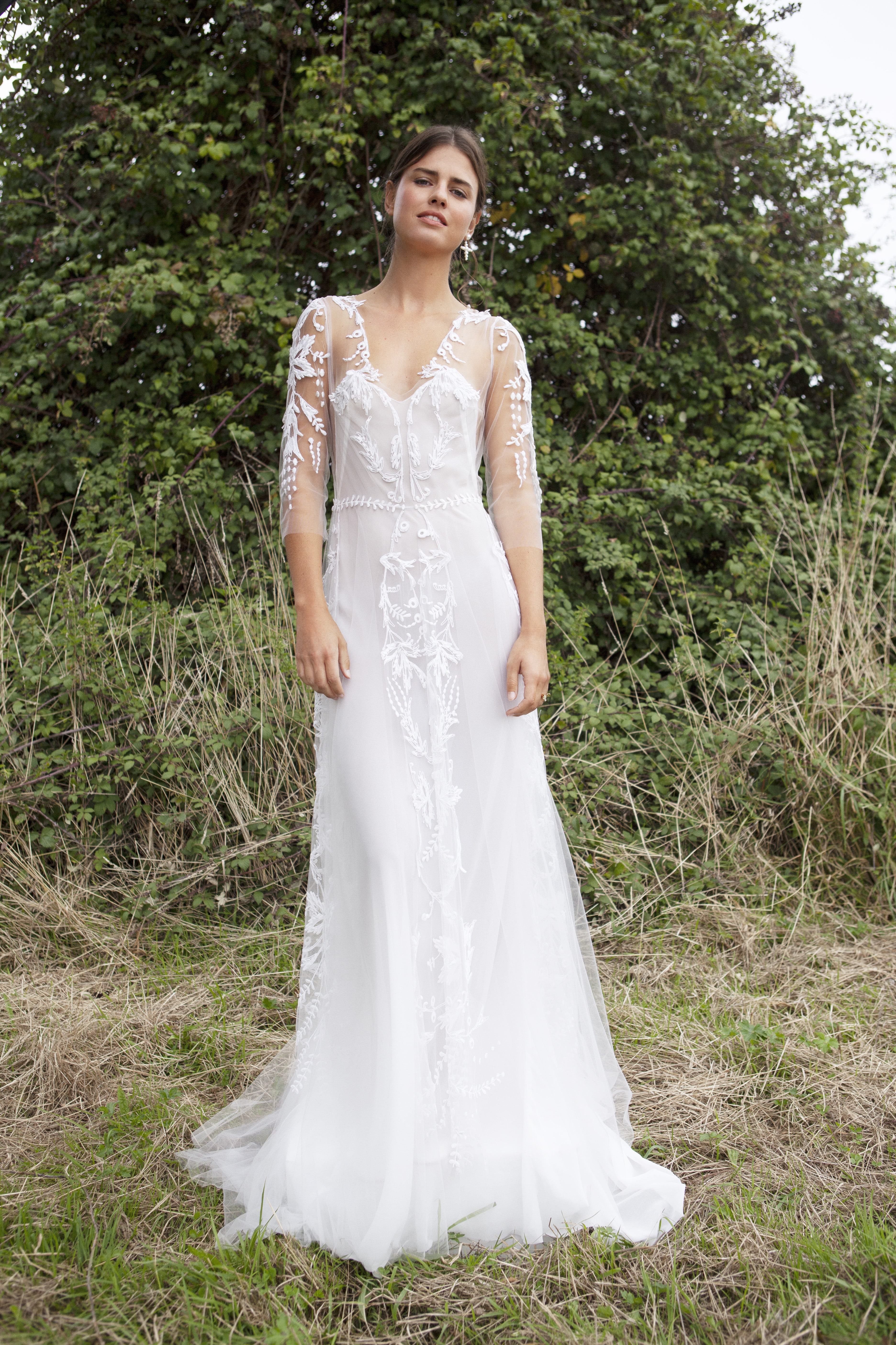 Maison Floret Sur-mesure Martin robe de mariée tulle brodé fendue