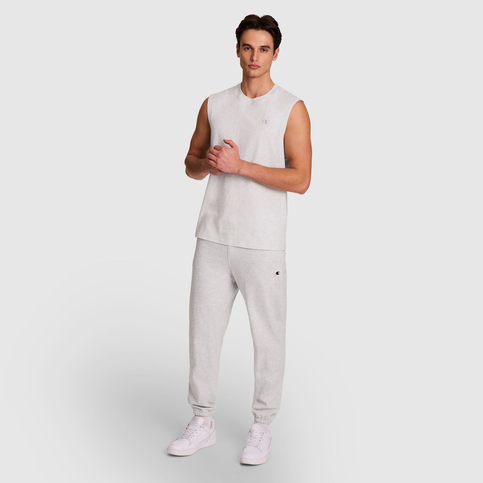 Champion Muscle Tank Débardeur Homme Gris Chiné Coton