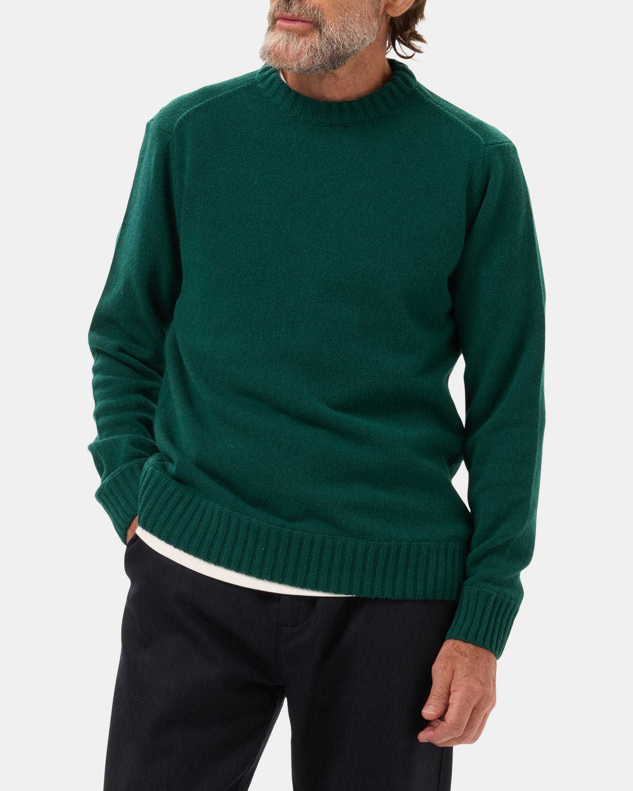 LAFAURIE CLAUDIO pull vert chrome laine cardée