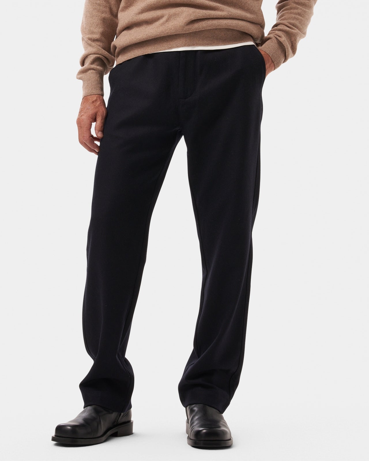 LAFAURIE MARCEL Flanelle pantalon navy laine vierge