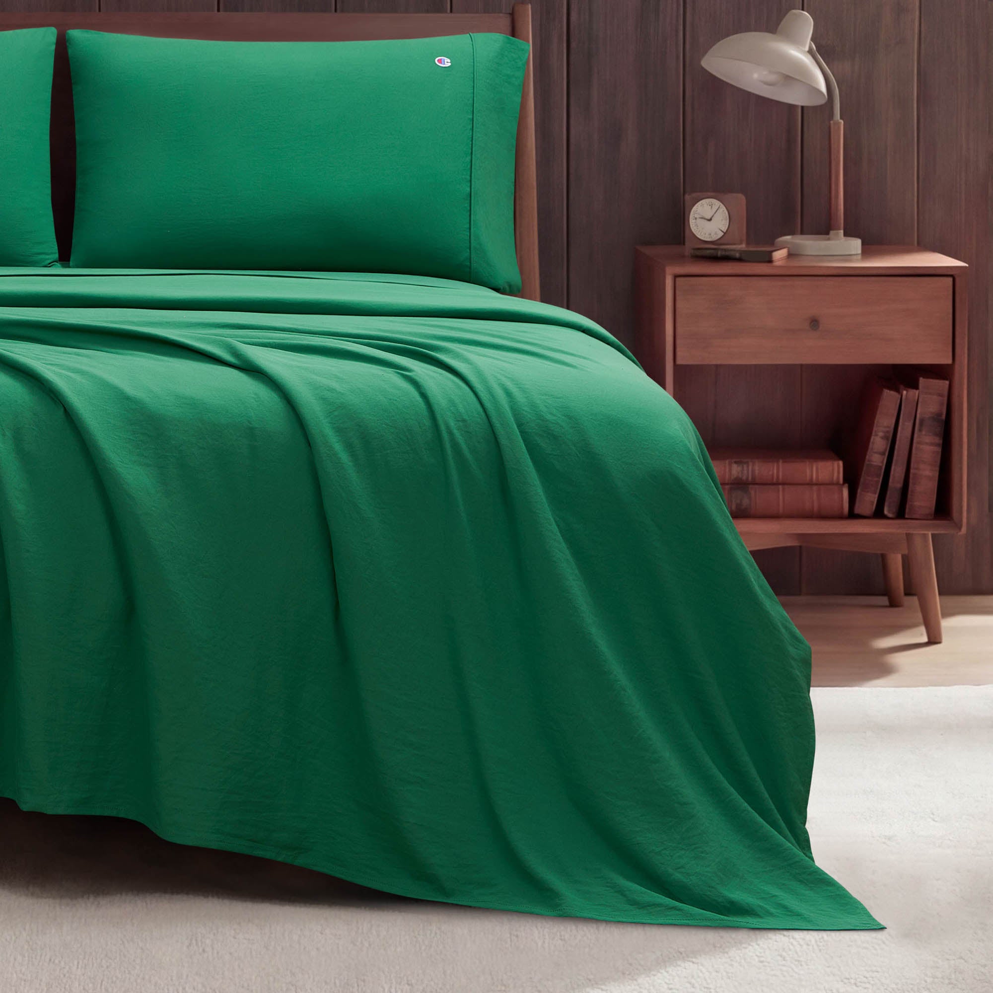 Champion Peak Comfort parure de draps verte Queen microfibre