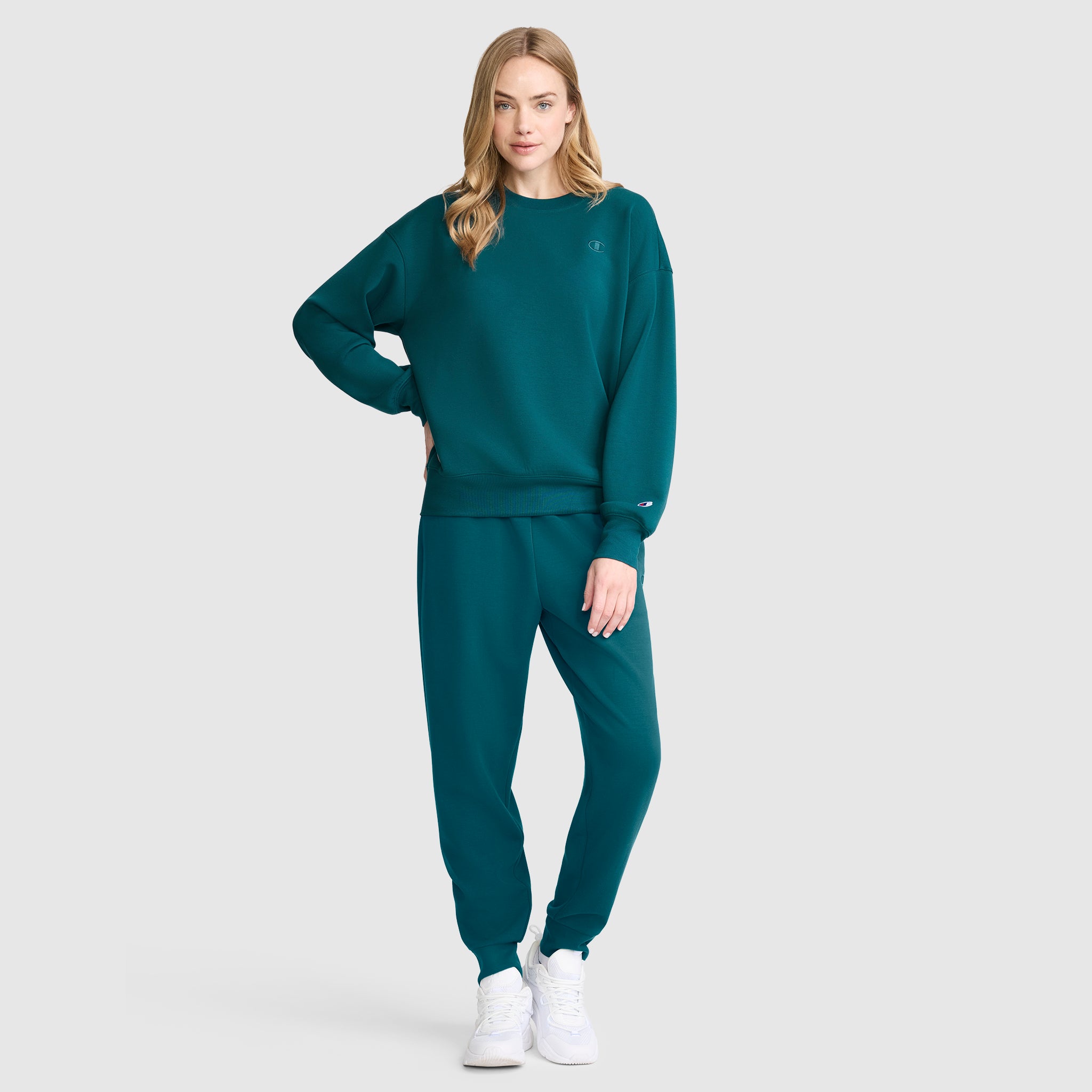 Champion Crewneck Pullover sweat femme Deep Teal modal stretch