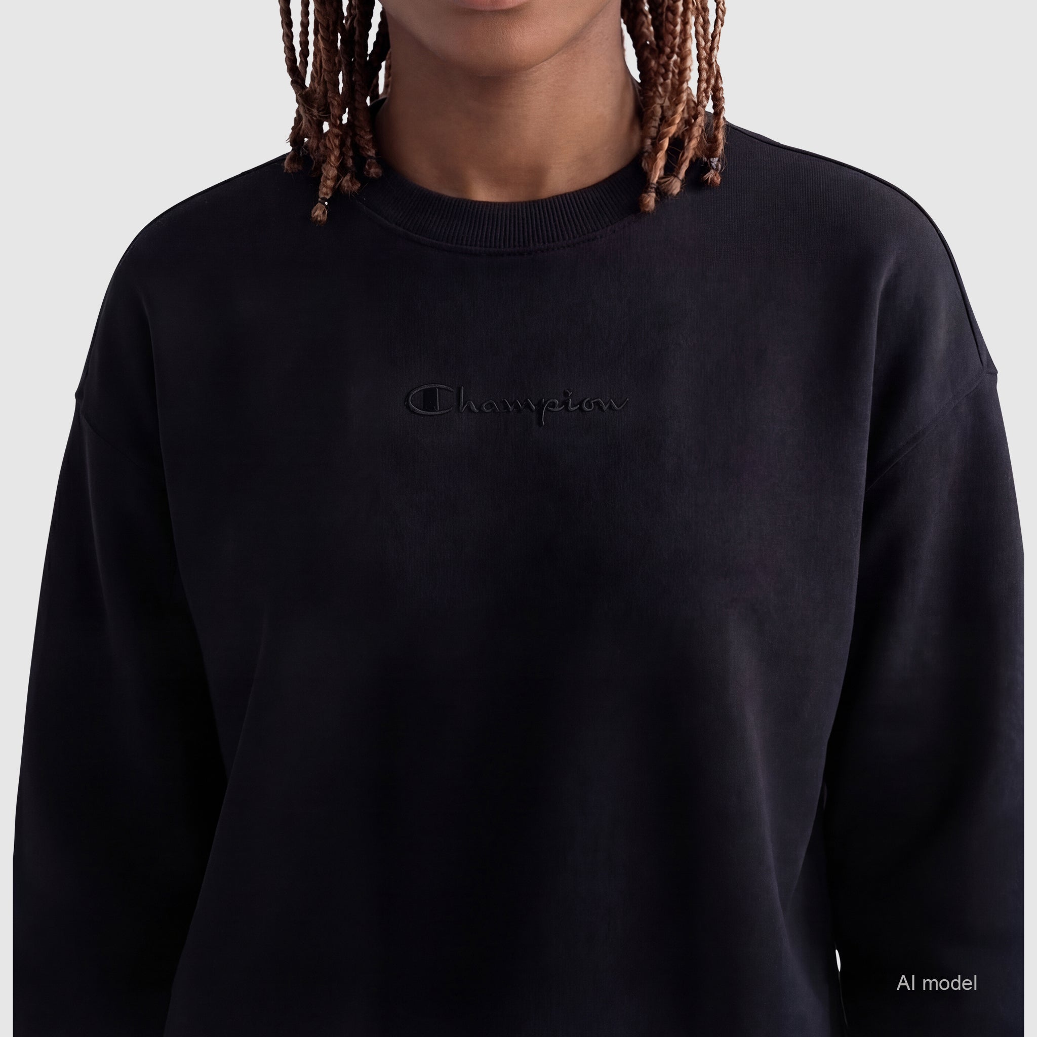 Champion Powerblend Crewneck Sweatshirt sweat femme noir