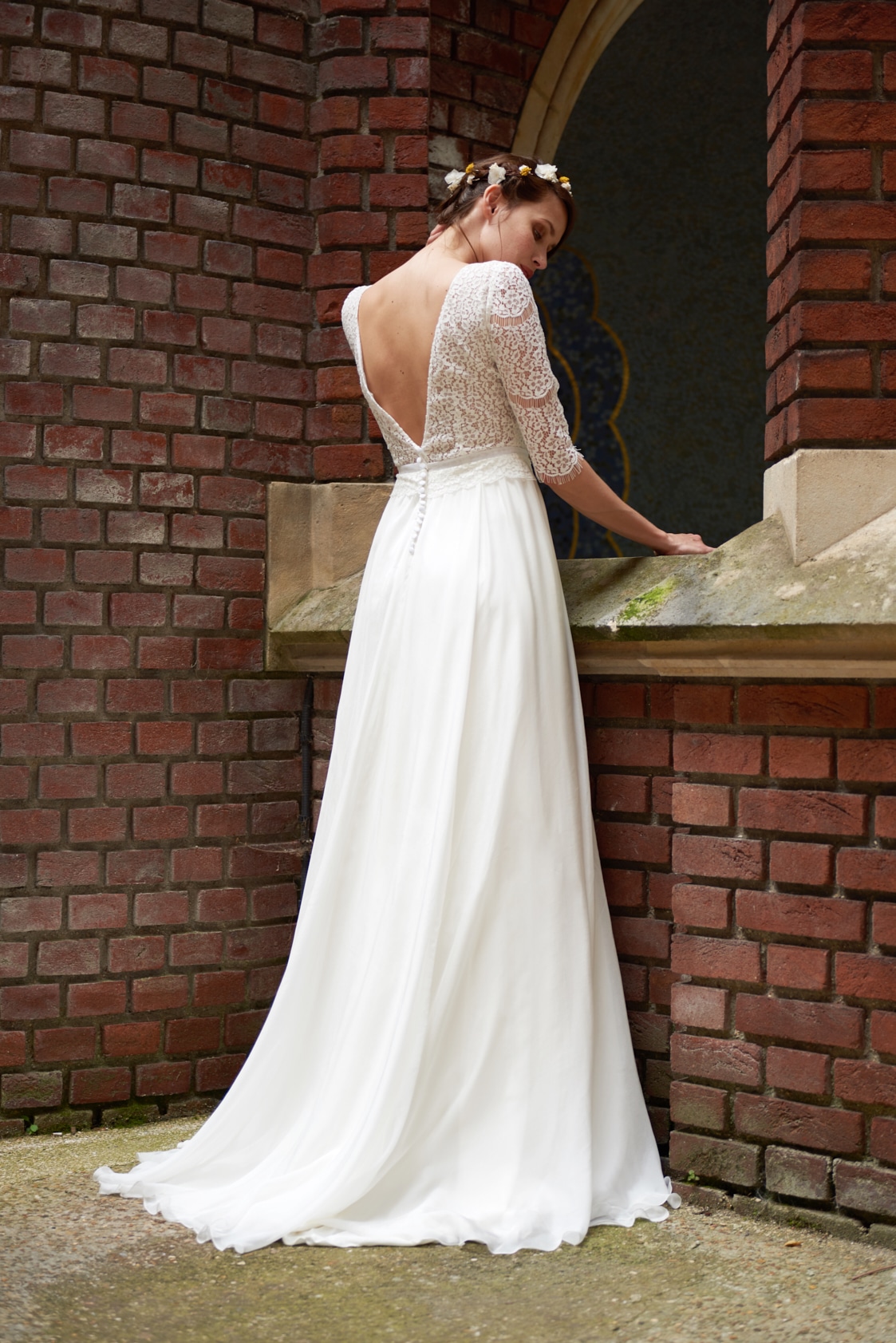 Maison Floret Sur-mesure Marius robe dentelle basque
