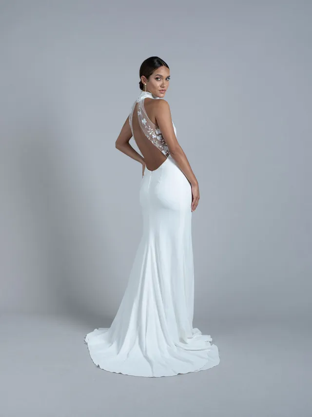 Rime Arodaky Queen robe de mariée crêpe dentelle florale