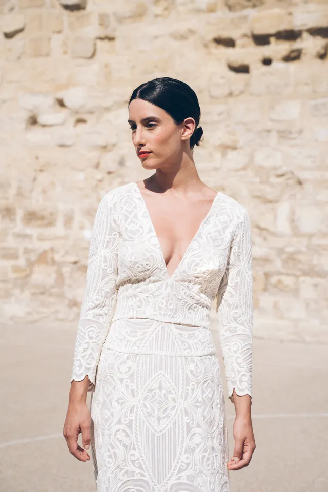Maison Floret Prêt-à-marier Derry top broderie mariage
